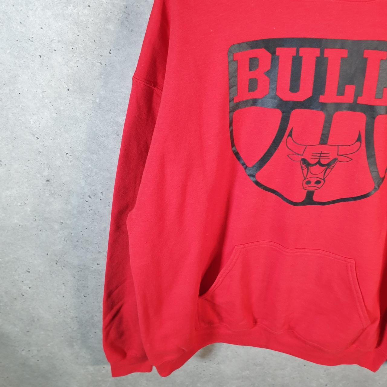 Vintage NBA Chicago Bulls Hoodie Mens Large Red Pullover USA Pro Sport