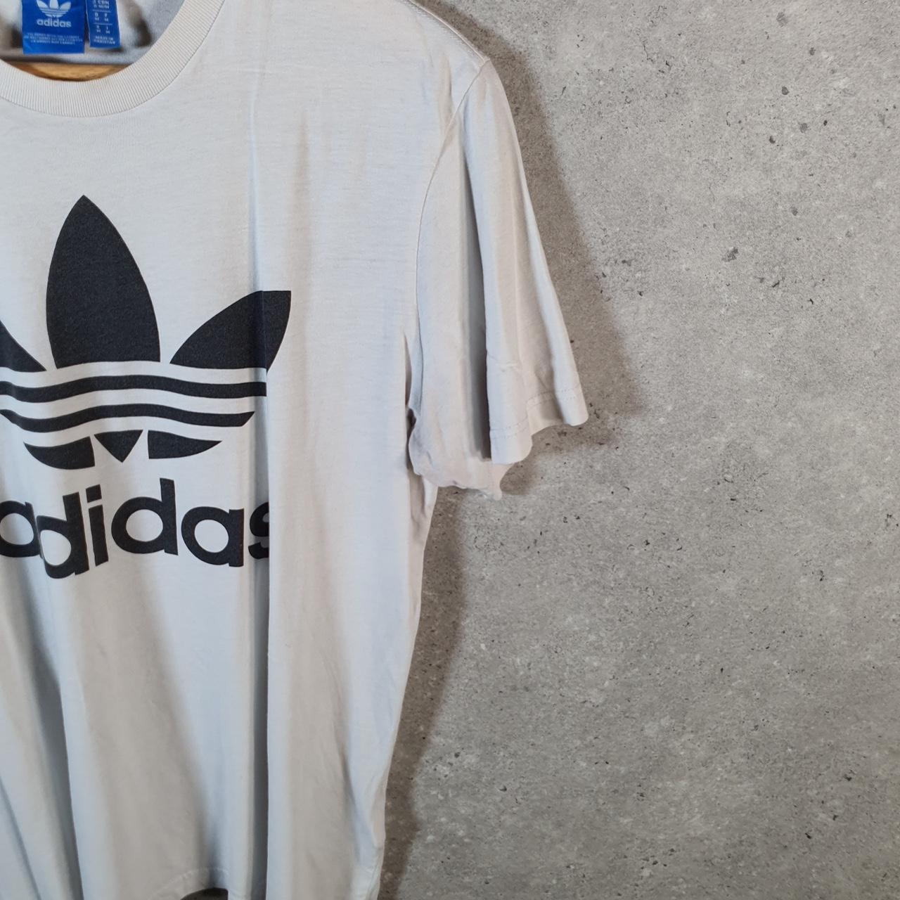 Vintage Adidas Trefoil Retro T Shirt Men’s Medium White Logo Athletic