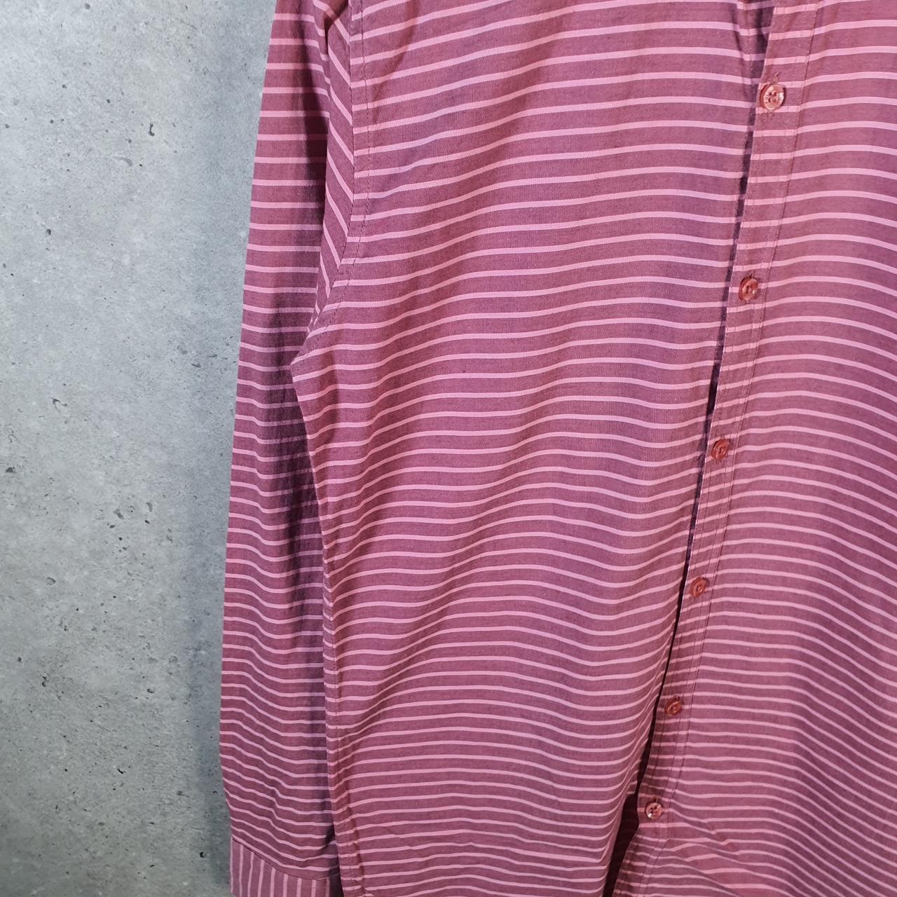 Vintage Ralph Lauren Button Down Shirt Men’s Large Pink Striped Slim Fit Cotton Pony