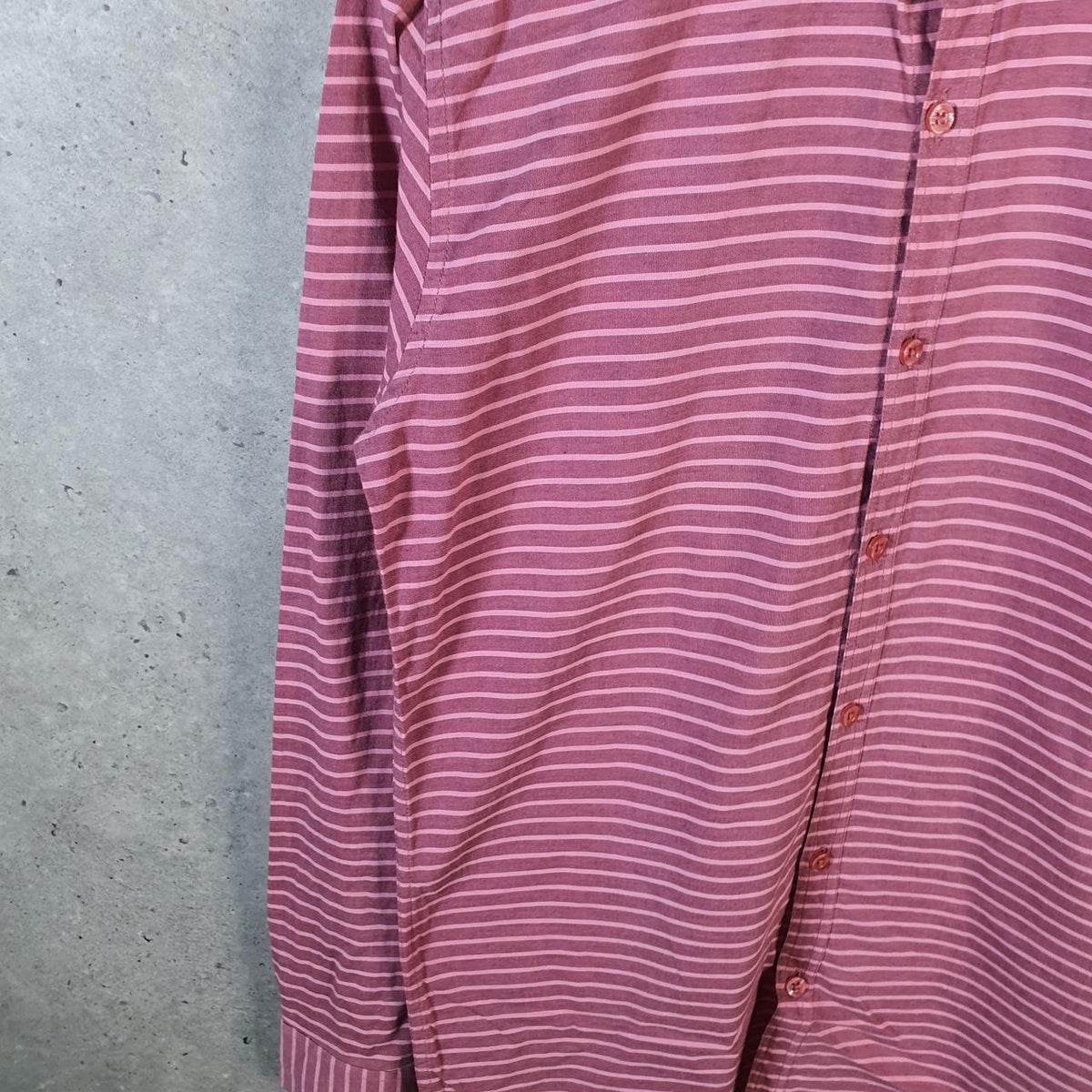 Vintage Ralph Lauren Button Down Shirt Men’s Large Pink Striped Slim Fit Cotton Pony