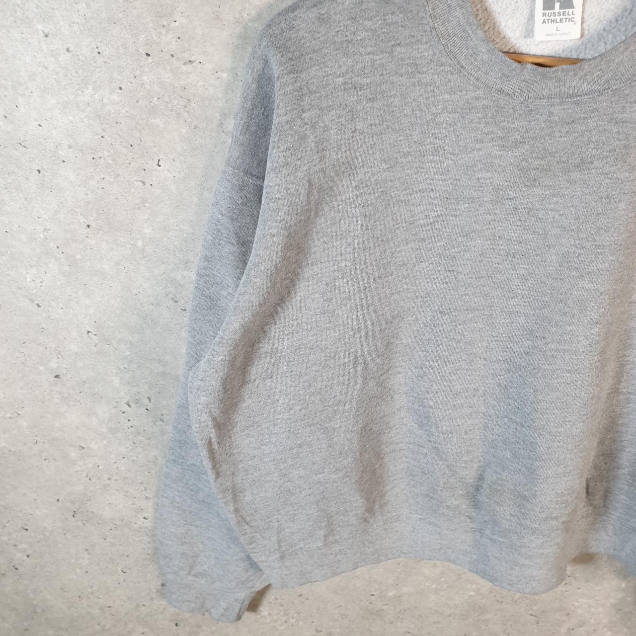 Vintage Russell Athletic Blank Baggy Sweatshirt Womens Large Grey