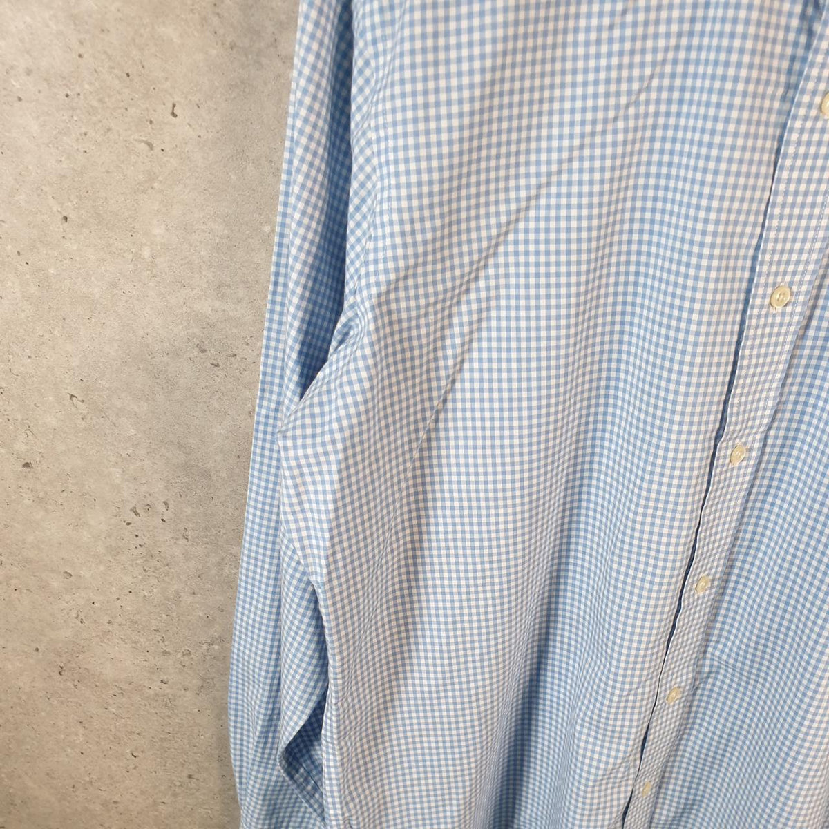 Vintage Ralph Lauren Button Down Shirt Men’s Large Blue Classic Fit Checkered Pony