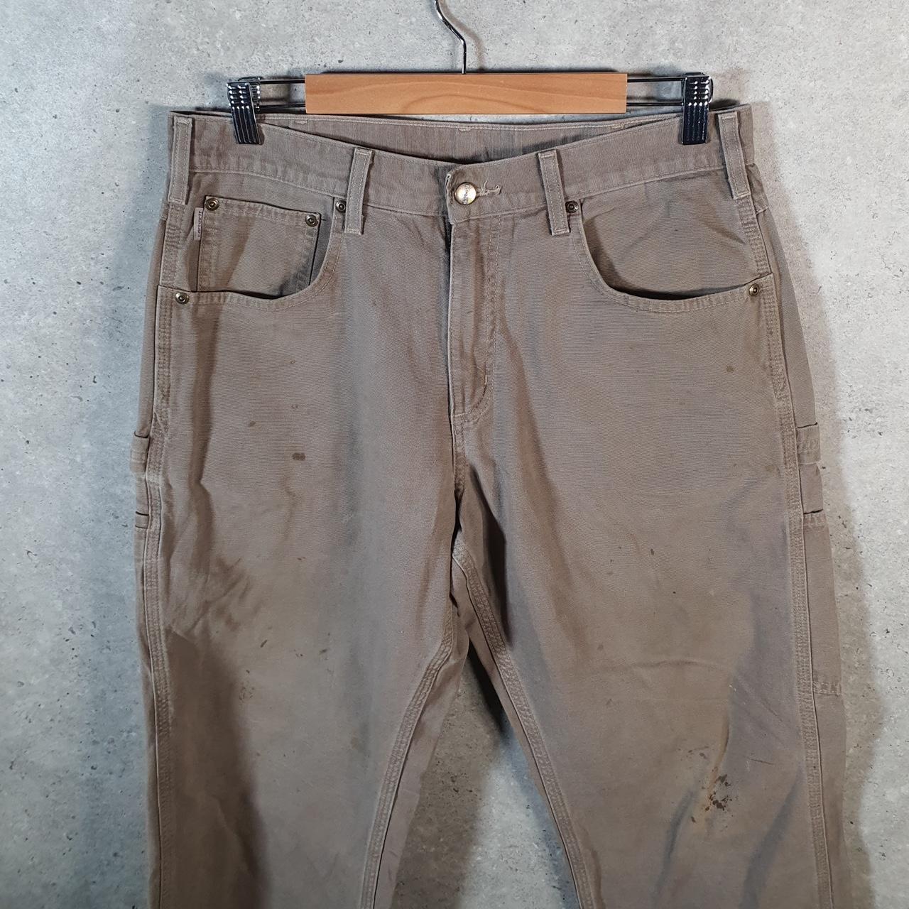 Vintage Carhartt Carpenter Trousers Mens W33 L30 Brown Loose Fit Workwear