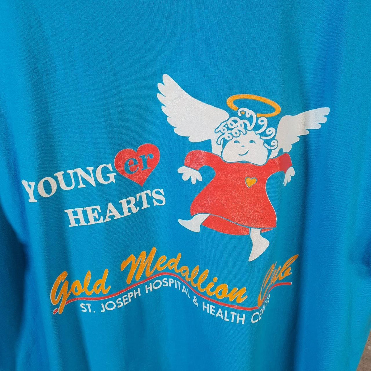 Vintage Young Hearts St Joseph Hospital USA 90s Single Stitch T Shirt Men’s Small Blue C9262