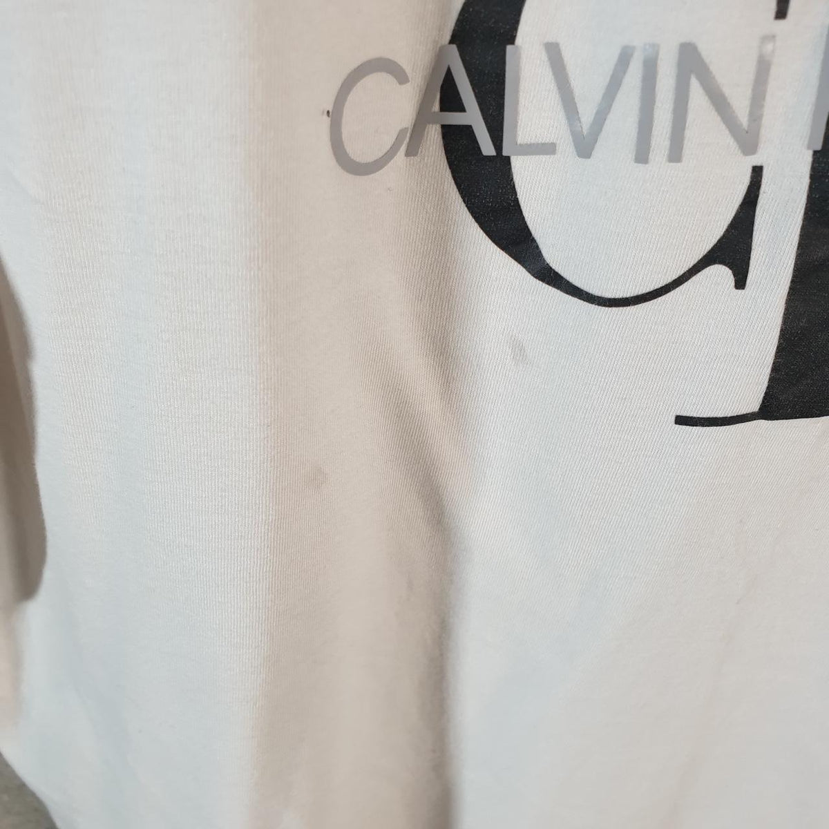 Vintage Calvin Klein Spellout T Shirt Men’s Large White Casual Sports