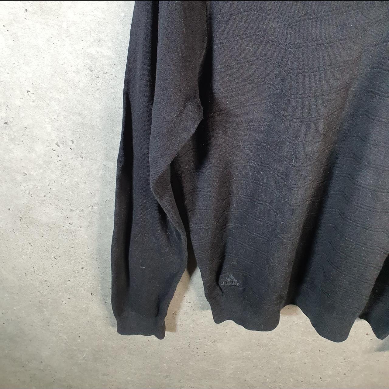 Vintage Adidas Golf Knit Sweater Men’s Medium Black Y2K Pullover Casual