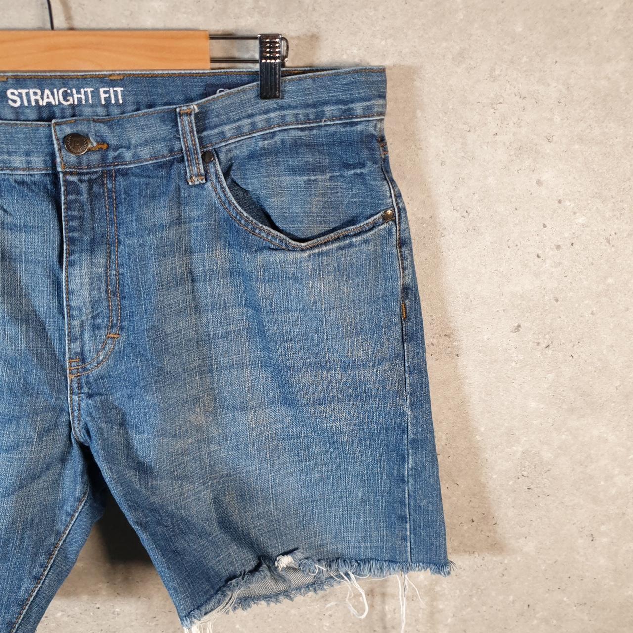 Vintage Chaps Ralph Lauren Cut Off Baggy Shorts Jorts Cargo Womens W40 Blue Relaxed Denim