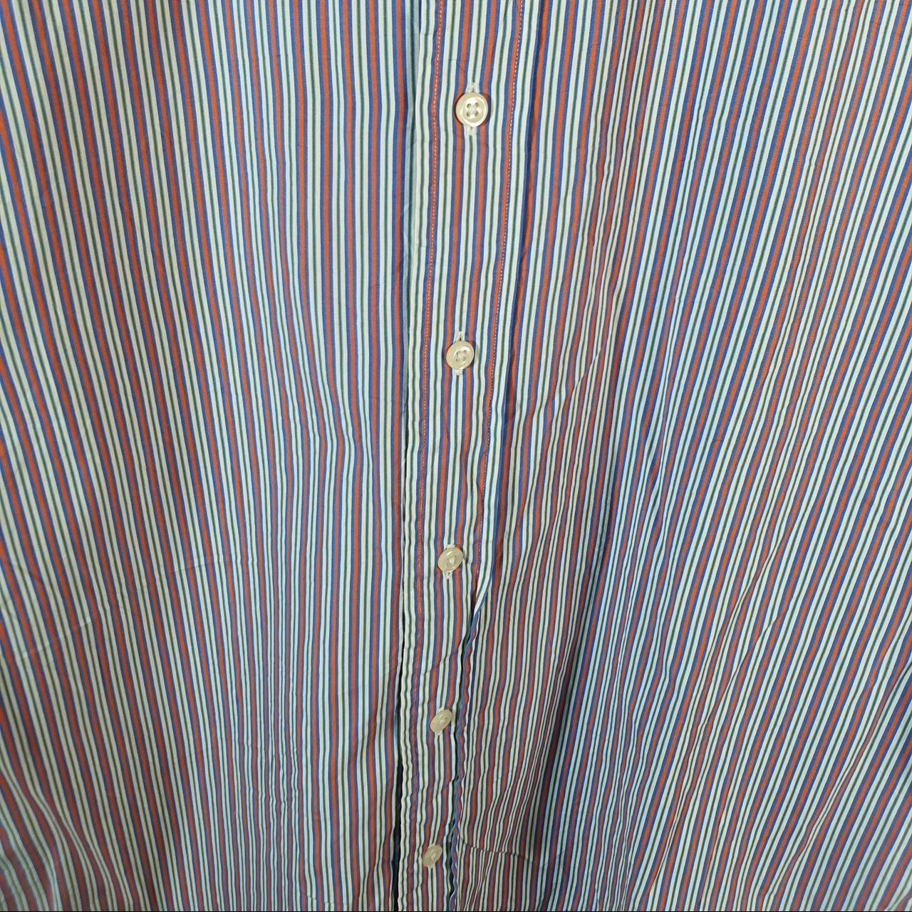 Vintage Ralph Lauren Button Down Shirt Men’s Large Blue Striped Curham Custom Fit C8479