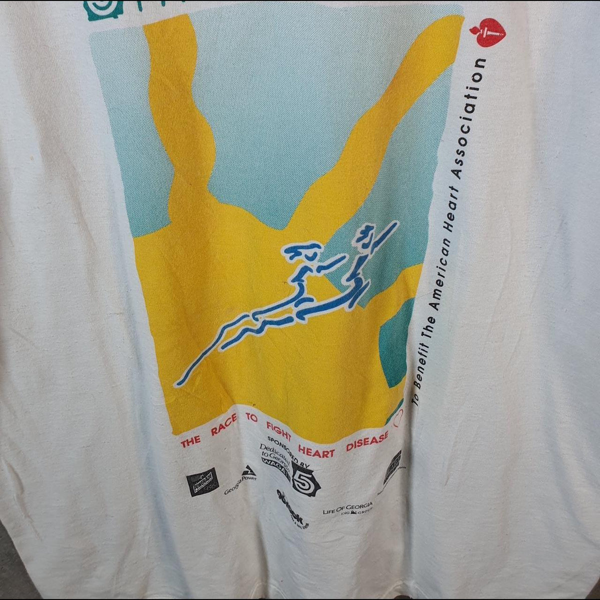 Vintage Heart Disease Trek 1994 Graphic USA 90s Single Stitch T Shirt Men’s Medium White C9399