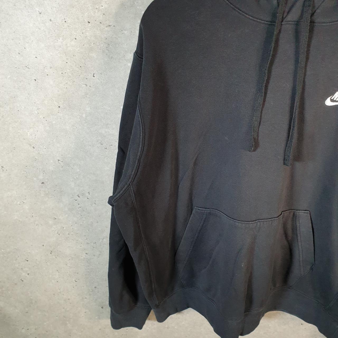 Vintage Nike Club Embroidered Hoodie Men’s Large Black Swoosh Y2K Pullover