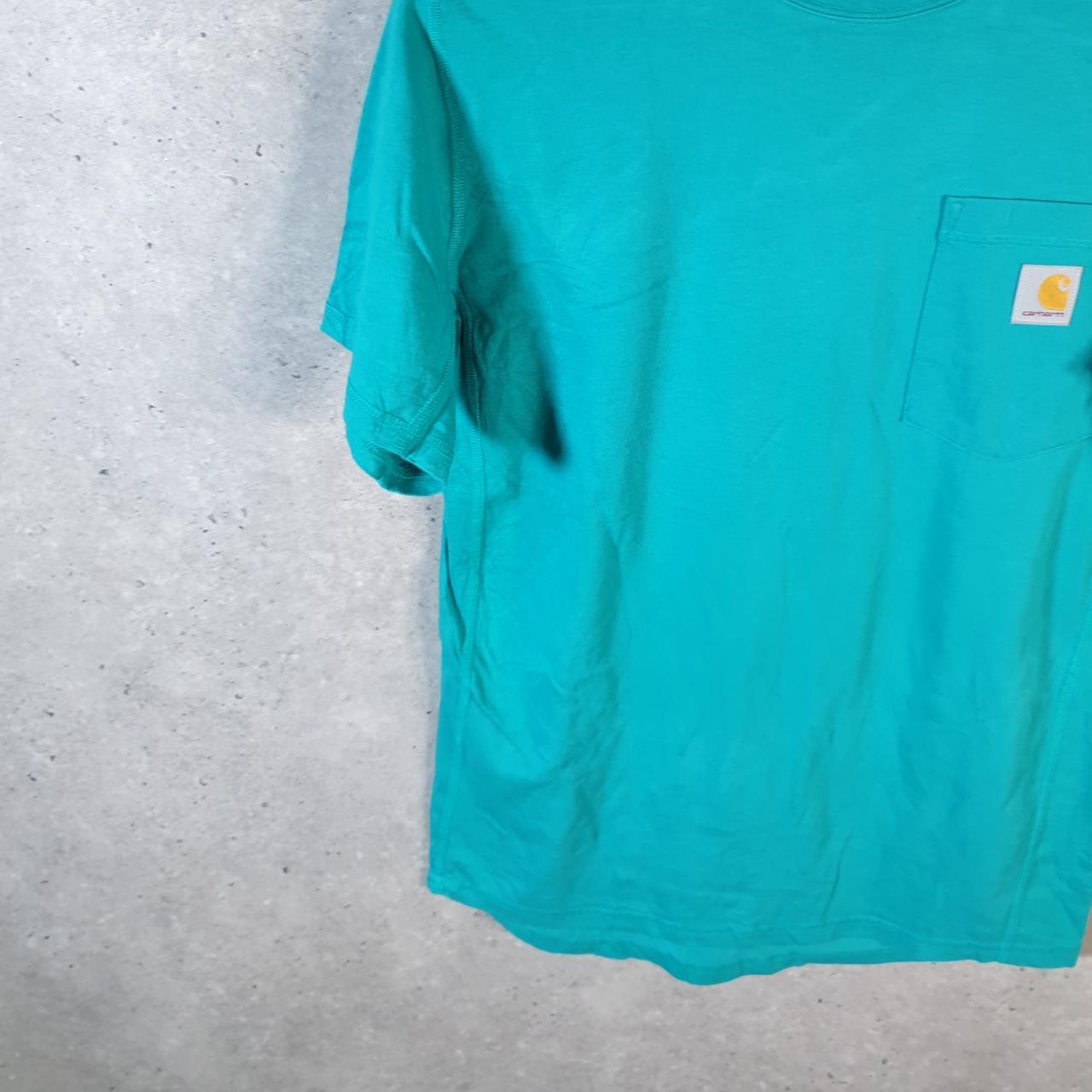 Vintage Carhartt Pocket T Shirt Men’s Small Blue Workwear Chore Utility Relaxed Fit