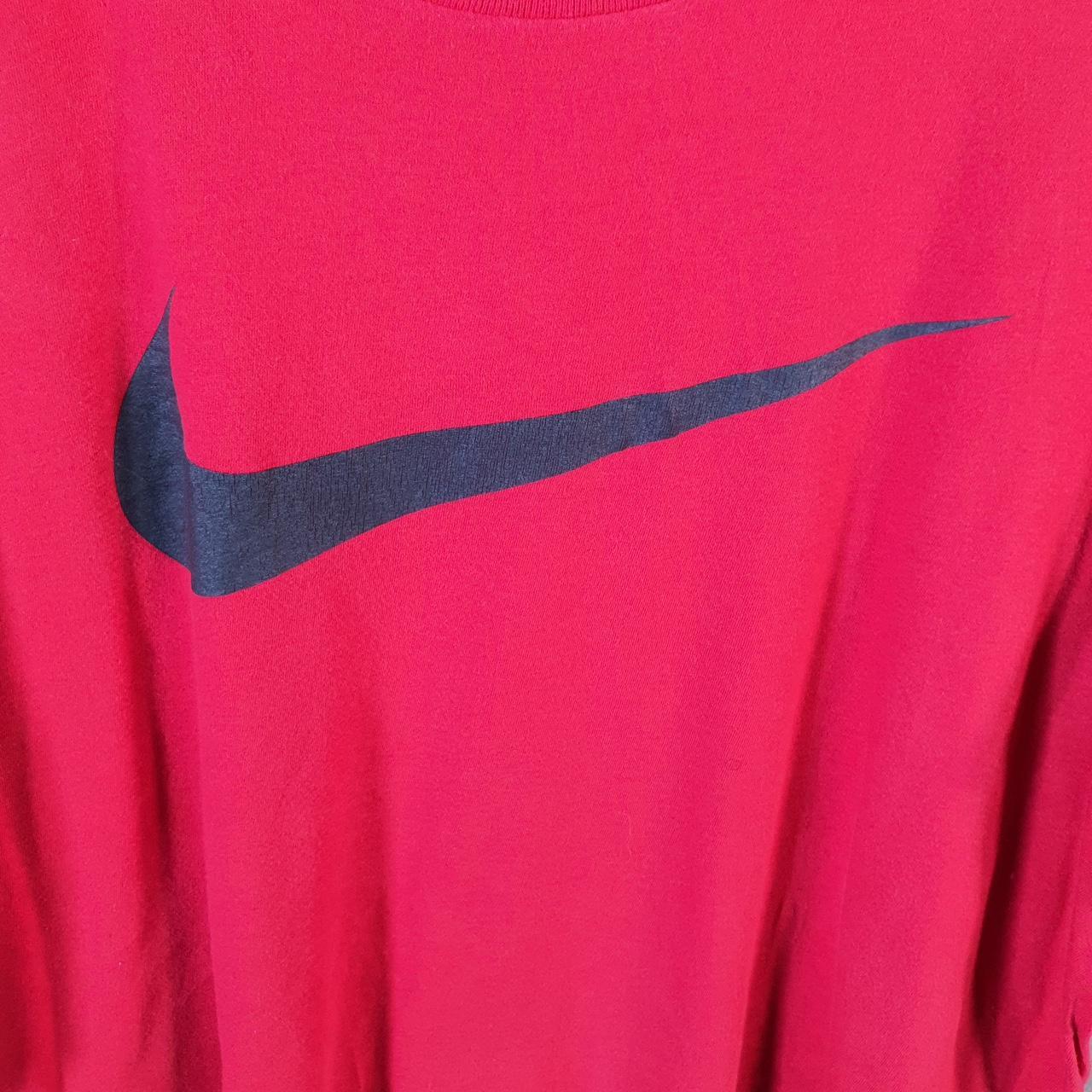Vintage Nike T Shirt Men’s Large Red Printed Single Swoosh Logo Athletic Big Fish Vintage