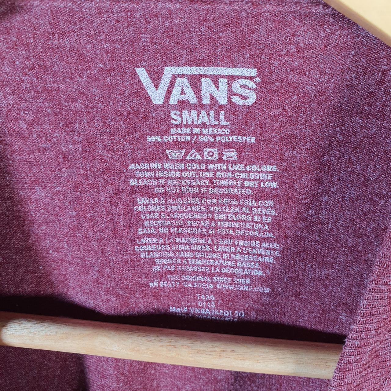 Vintage Vans Off the Wall Spellout T Shirt Men’s Small Burgundy Classic Fit Casual