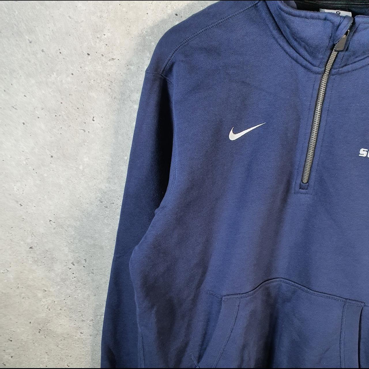 Vintage Nike 1/4 Zip Sweatshirt Men’s Medium Navy Blue Swoosh Y2K Pullover Logo