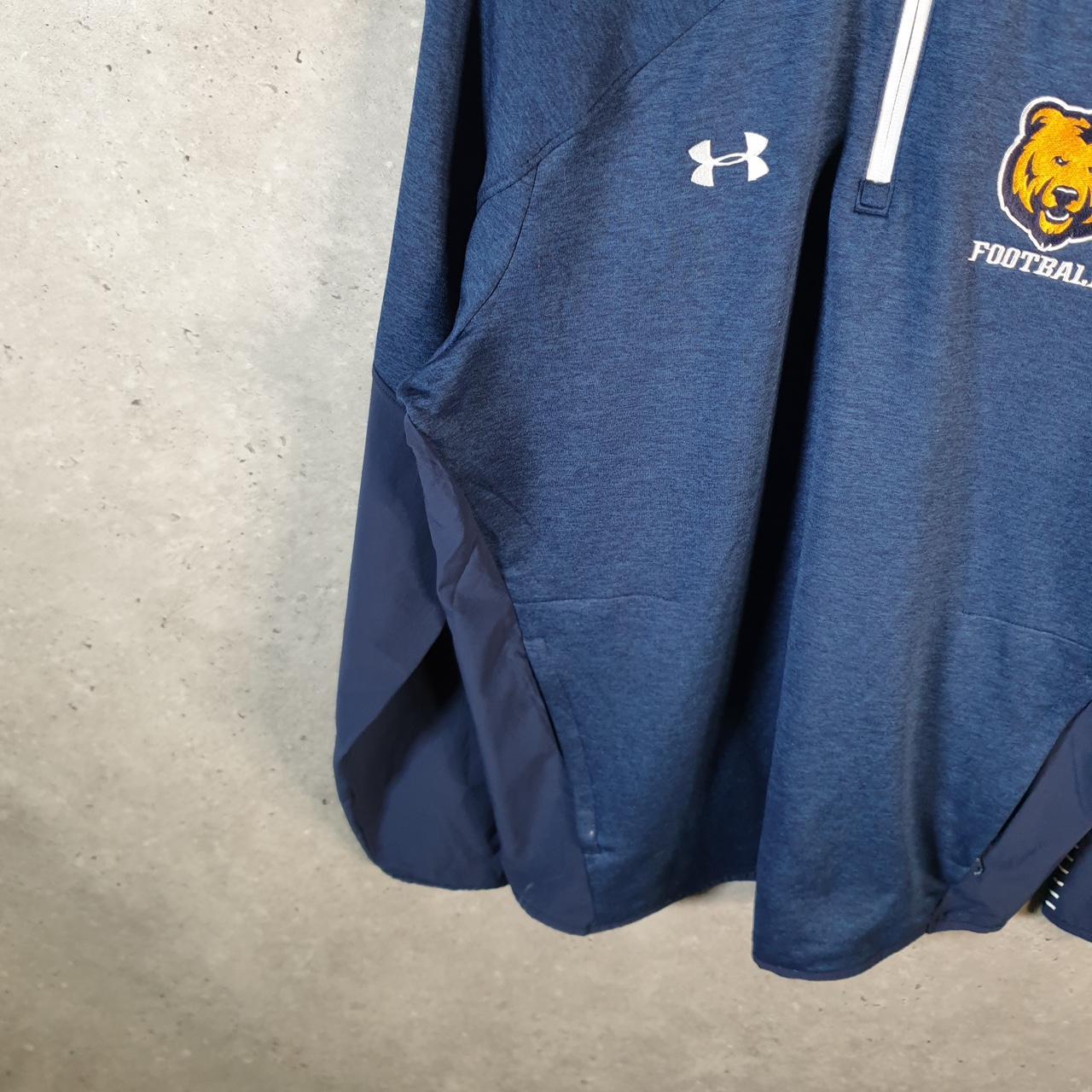 Vintage Under Armour Windbreaker Track Jacket Mens Large Blue USA 1/4 Zip