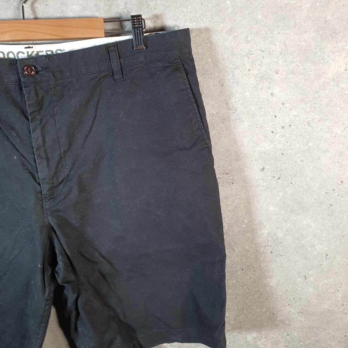 Vintage Dockers Chino Shorts Jorts Cargo Men’s W38 Black Baggy Cotton A4424