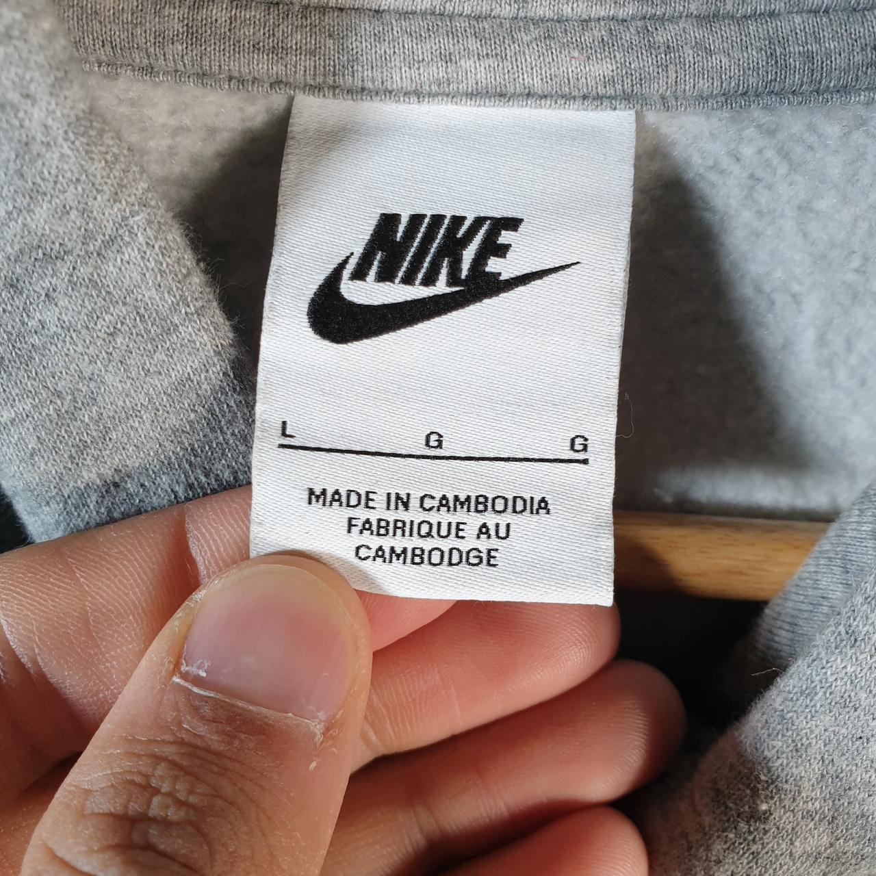 Vintage Nike Club Hoodie Womens Large Grey Centre Swoosh Y2K Pullover Logo