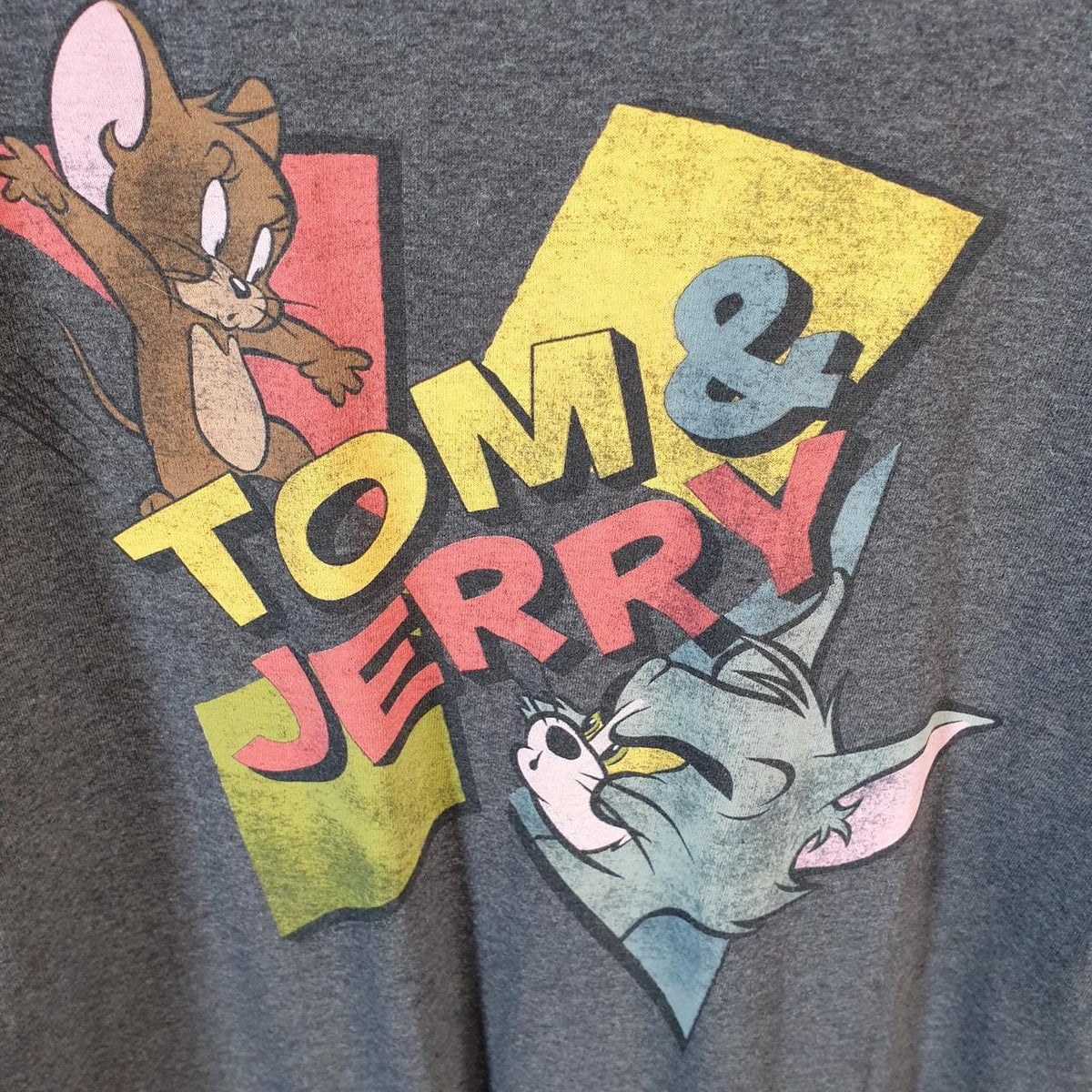 Vintage Tom & Jerry 90s T Shirt Shirt Men’s Medium Grey Graphic Cartoon C9963