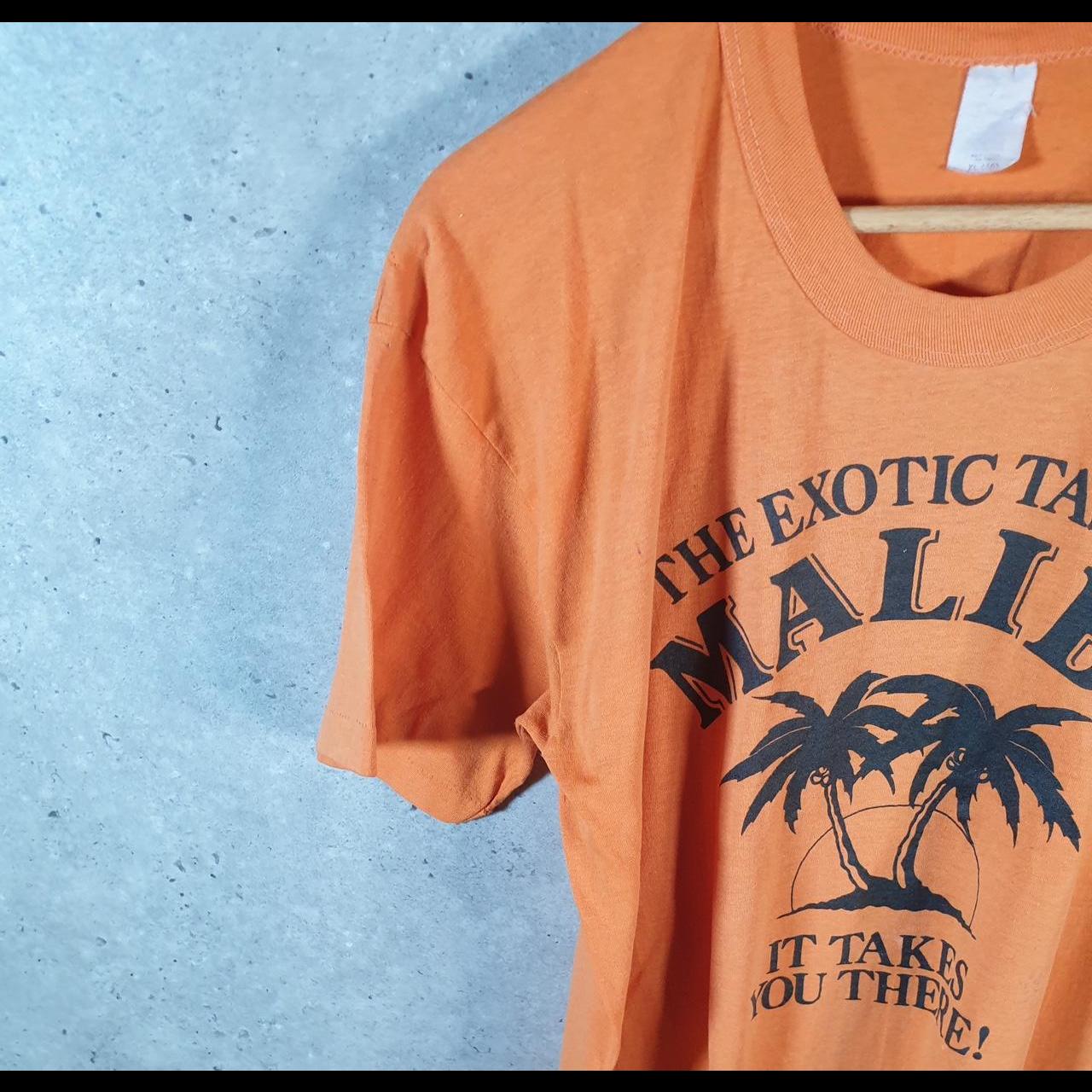 Vintage Exotic Taste Of Malibu 90s USA Single Stitch T Shirt Men’s Medium Orange