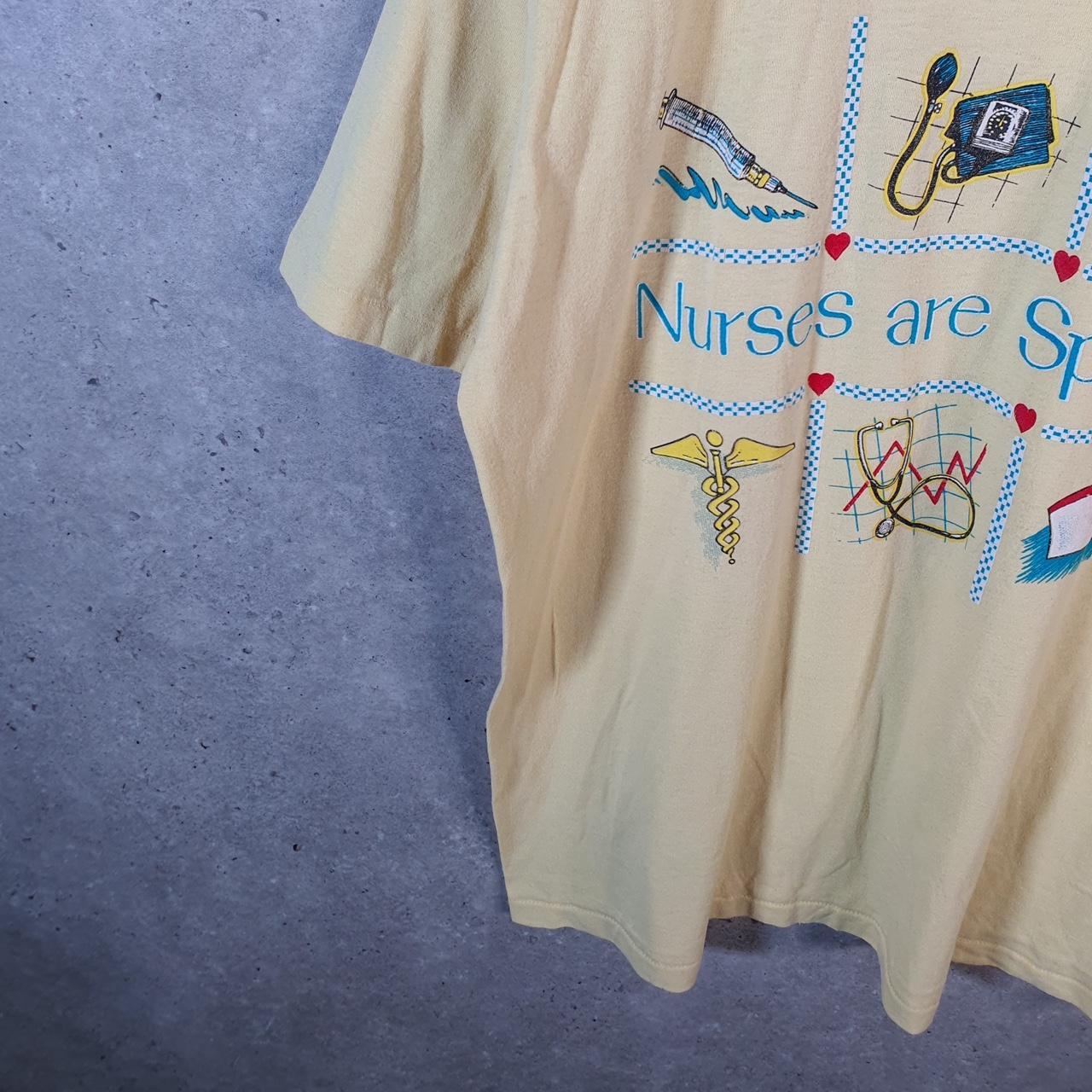Vintage Stedman Nurses are special 90s USA Single Stitch T Shirt Men’s XL Yellow