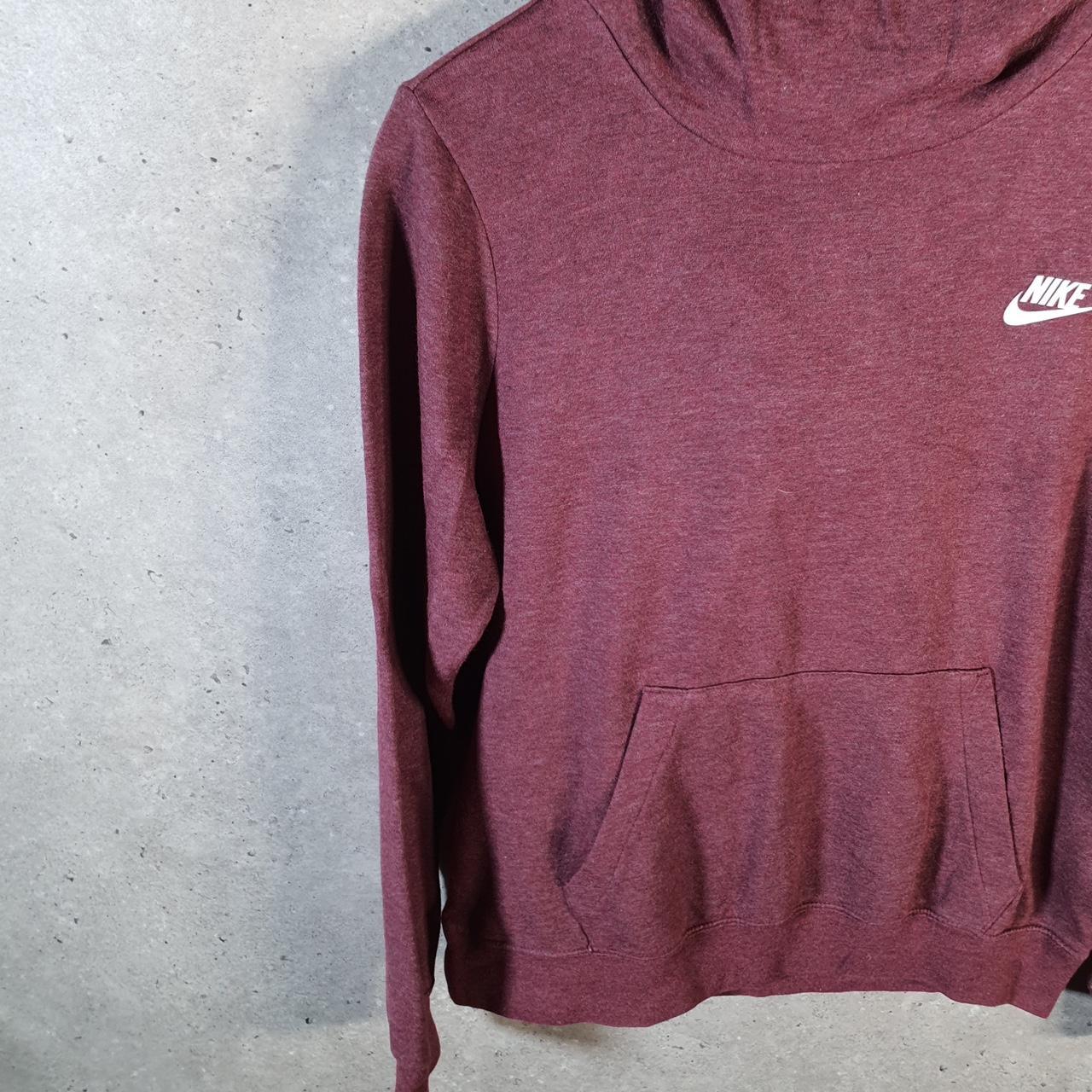 Vintage Nike Spellout Club Hoodie Womens Medium Burgundy Swoosh Y2K Pullover
