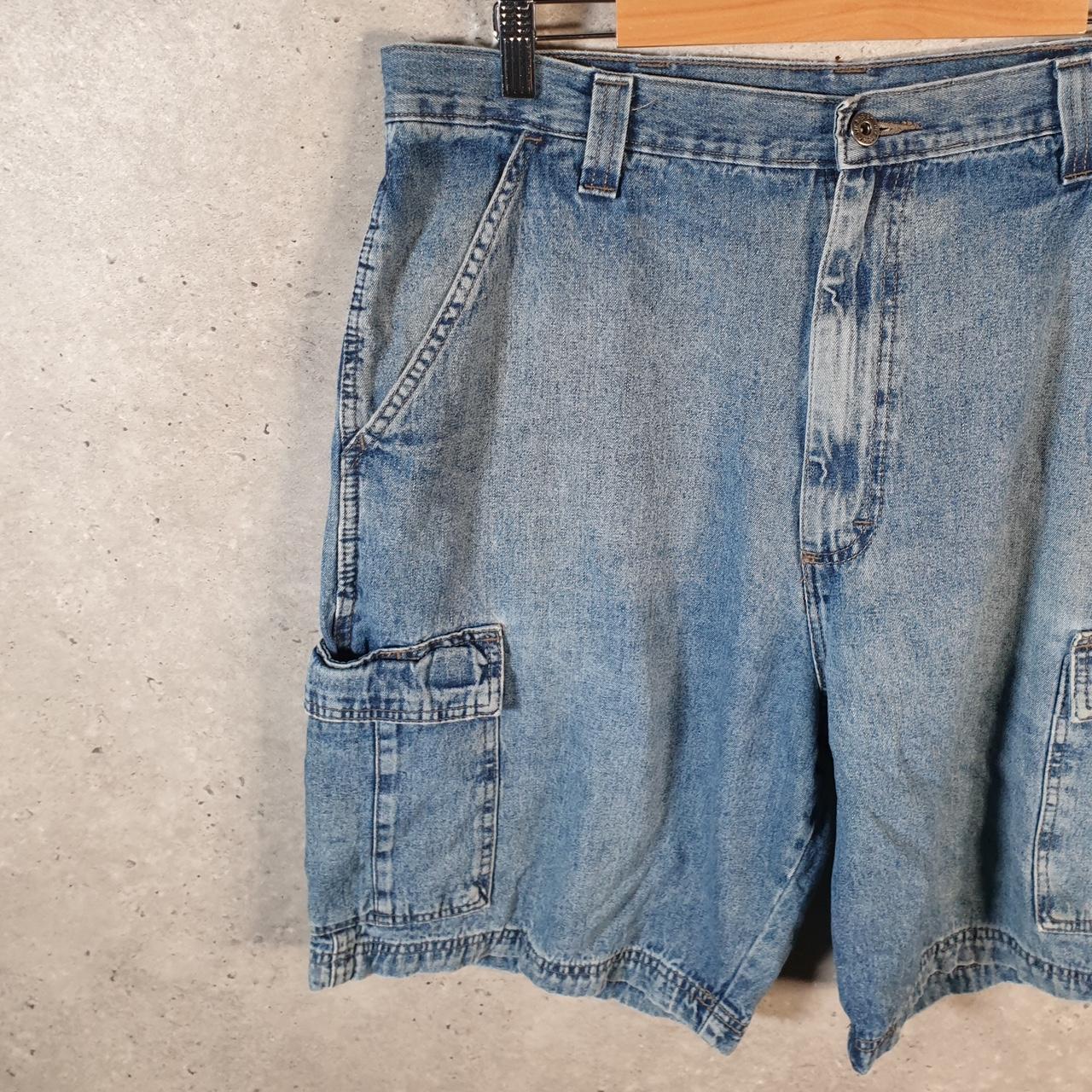 Vintage Wrangler Denim Shorts Jorts Cargo Men’s W36 Blue Baggy Cotton