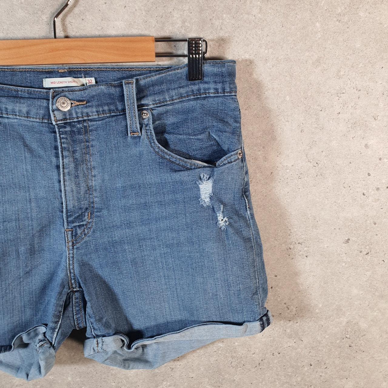 Vintage Levi’s Baggy Shorts Jorts Cargo Womens W32 Blue Relaxed Denim A4545