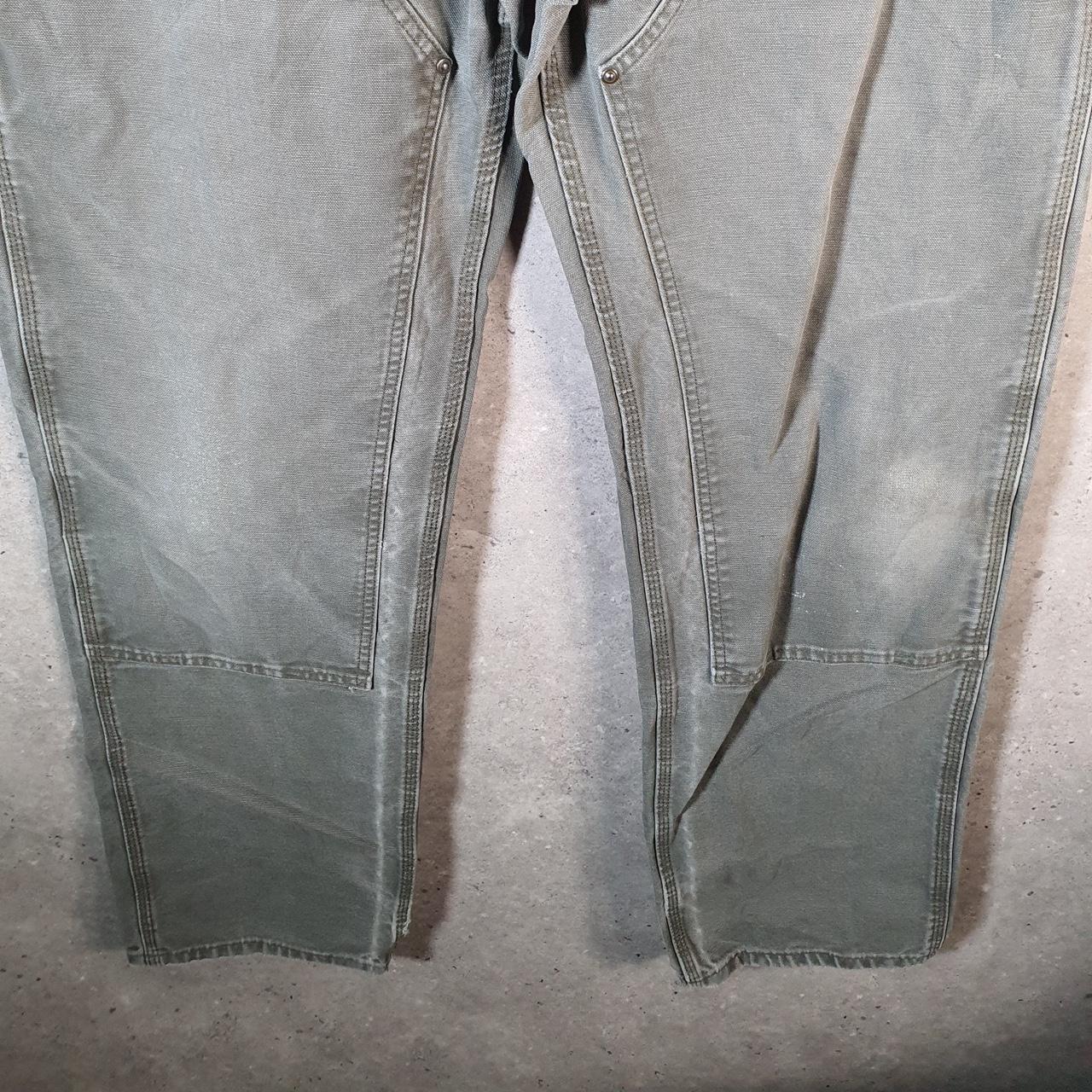 Vintage Carhartt Double Knee Carpenter Trousers Mens W38 L34 Khaki Green Dungaree Fit