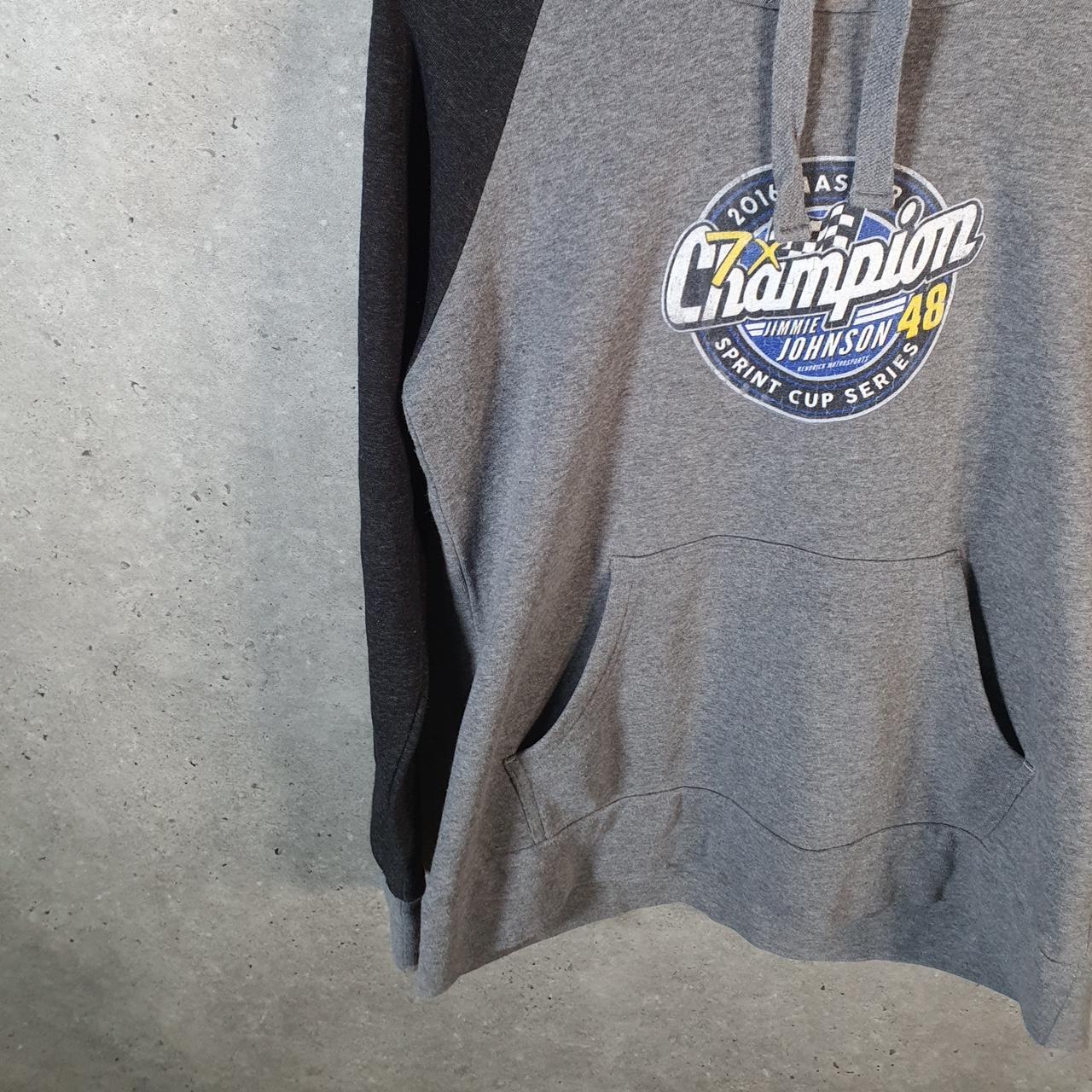 Vintage Fanatics Nascar 2016 Jimmie Johnson Hoodie Mens Large Grey Pullover USA