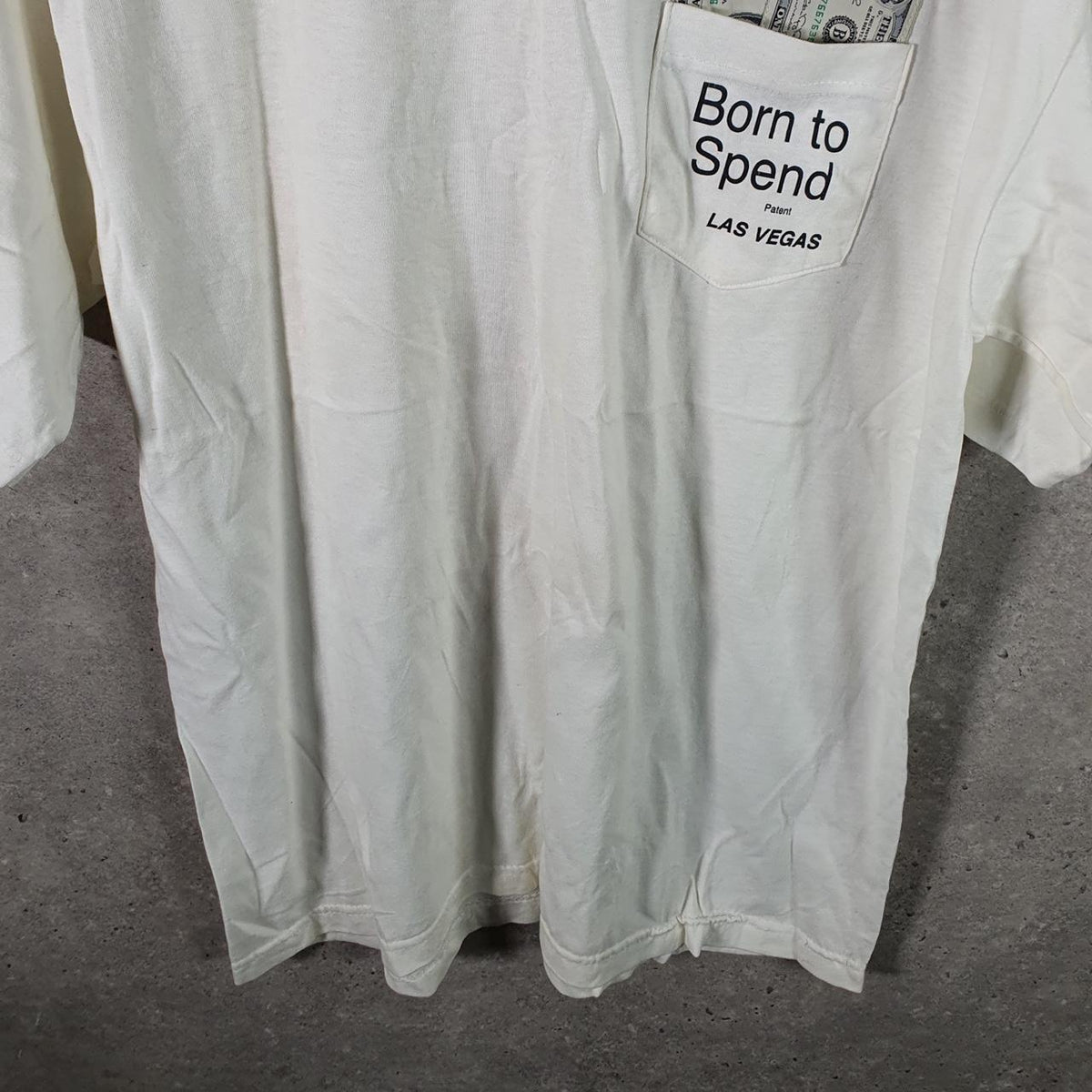 Vintage House Of Gabrielle Born To Spend Las Vegas 90s USA Single Stitch T Shirt Men’s XL White
