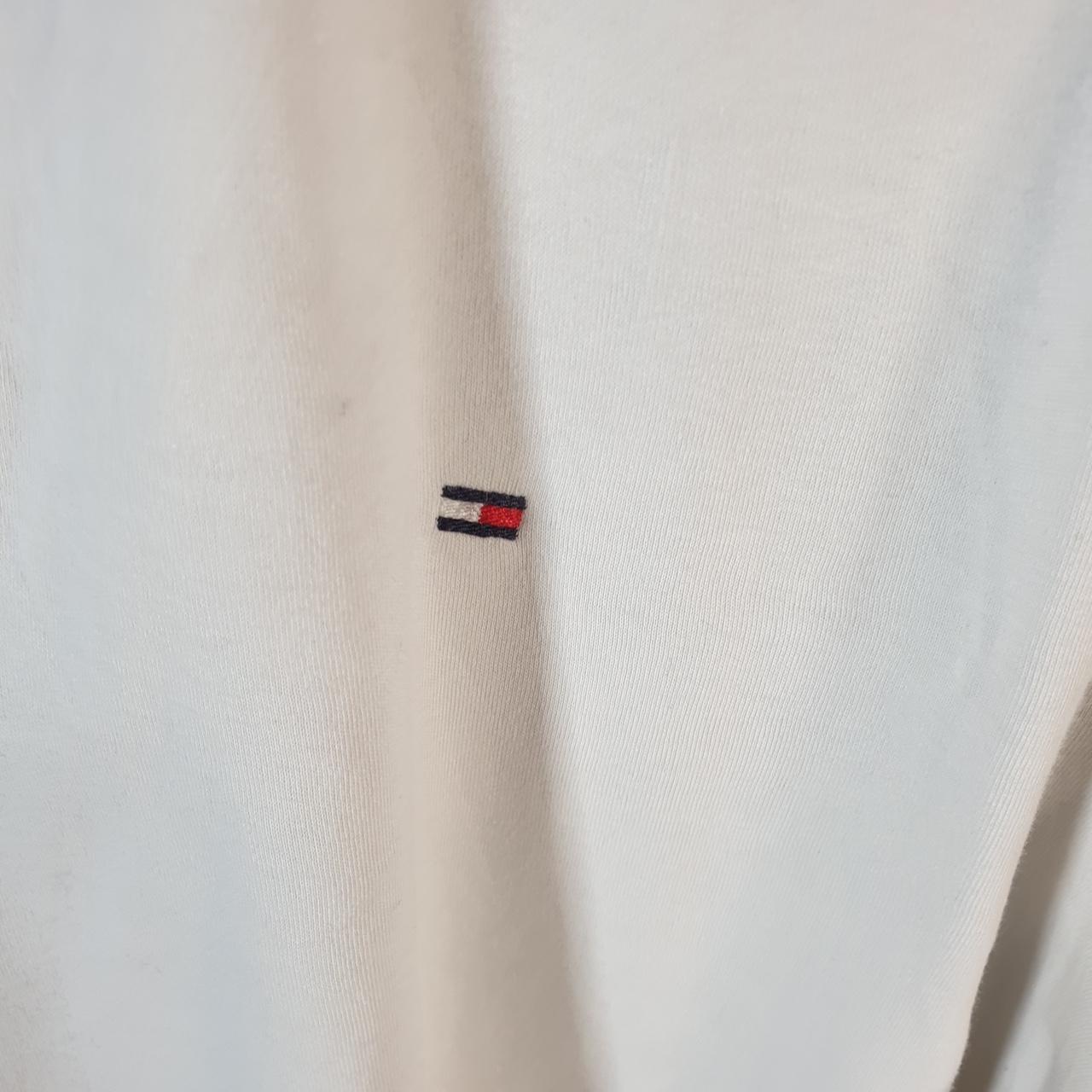 Vintage Tommy Hilfiger Polo Shirt Men’s Large White Custom Fit Embroidered Logo