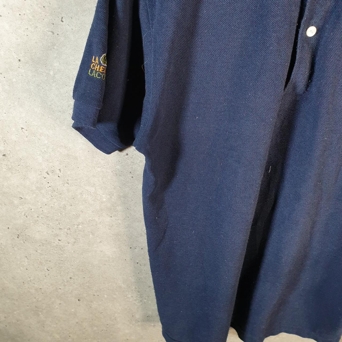 Vintage 90s Chemise Lacoste Polo Shirt Men’s Small Navy Blue Classic Fit Embroidered Logo