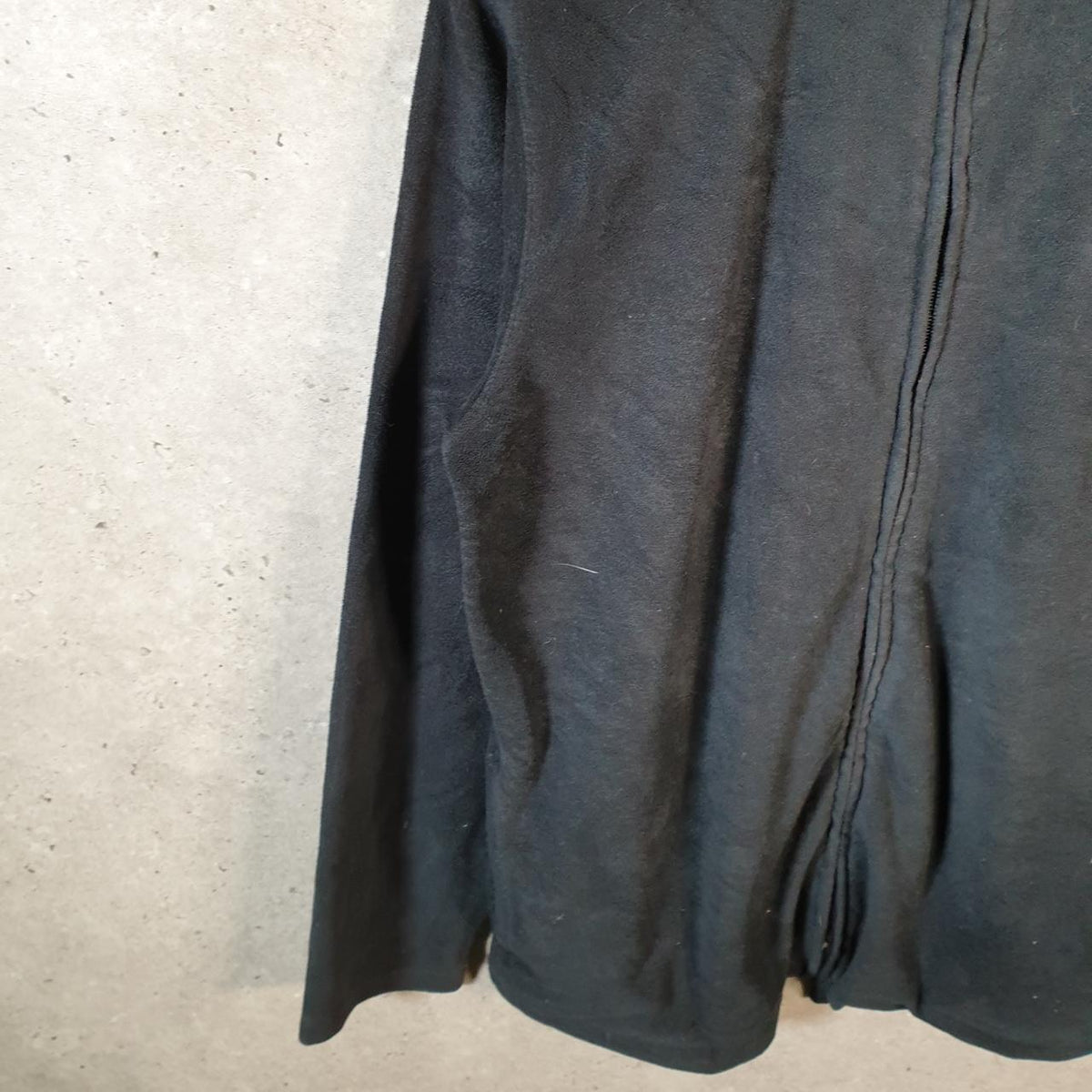 Vintage Reebok Full Zip Fleece Sweatshirt Mens Medium Black Logo Winter
