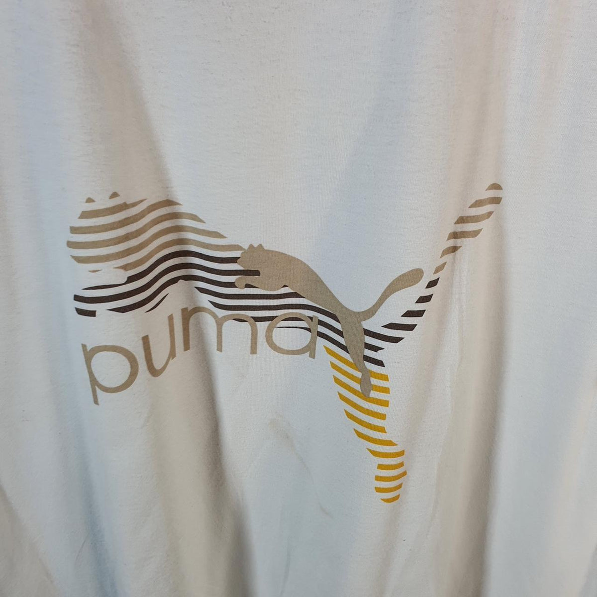 Vintage Puma Spellout T Shirt Men’s Large White