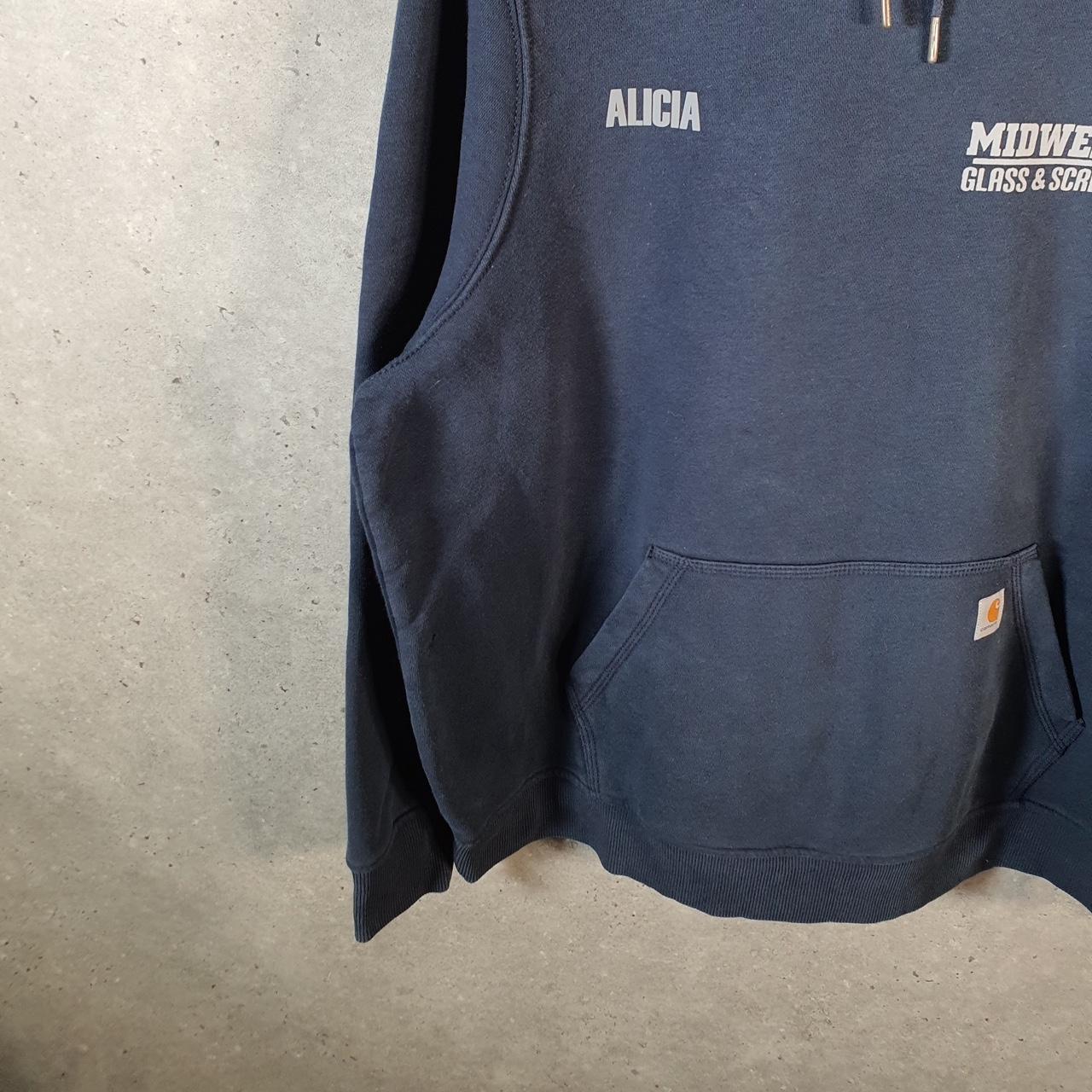 Vintage Carhartt Hoodie Womens 2XL Navy Blue Pullover Blank USA Relaxed Fit