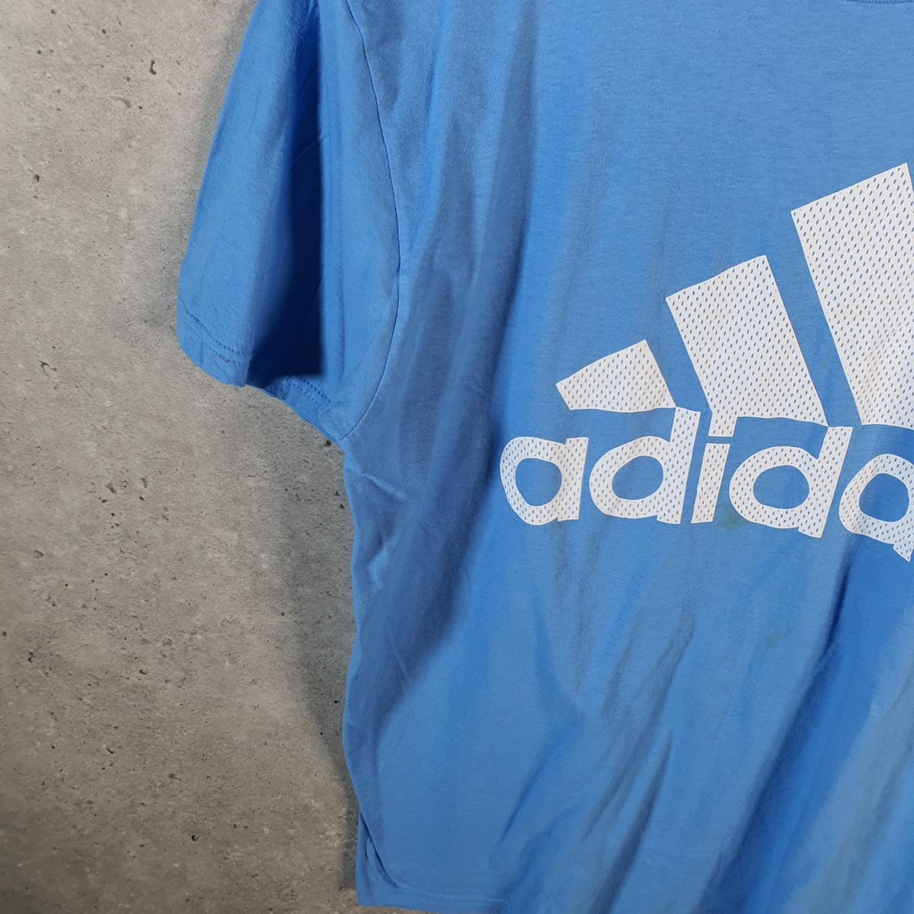 Vintage Adidas Go To Tee T Shirt Men’s Large Blue Three Stripes Logo Athletic