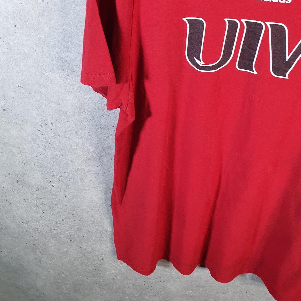 Vintage Adidas Amplifier Wisconsin Uni T Shirt Men’s Large Red Three Stripes Logo