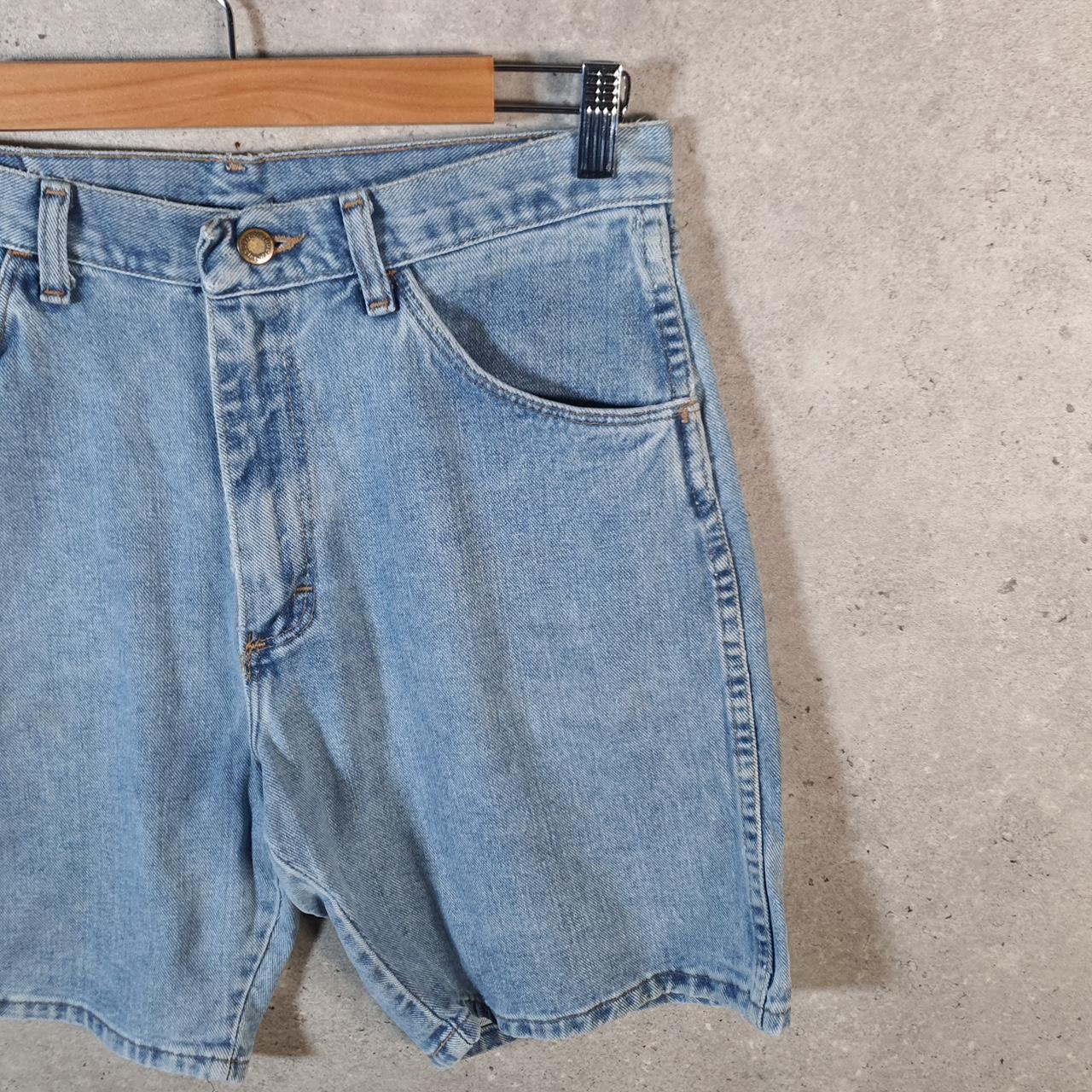 Vintage Wrangler Denim Shorts Jorts Cargo Men’s W30 Relaxed Blue Baggy Cotton