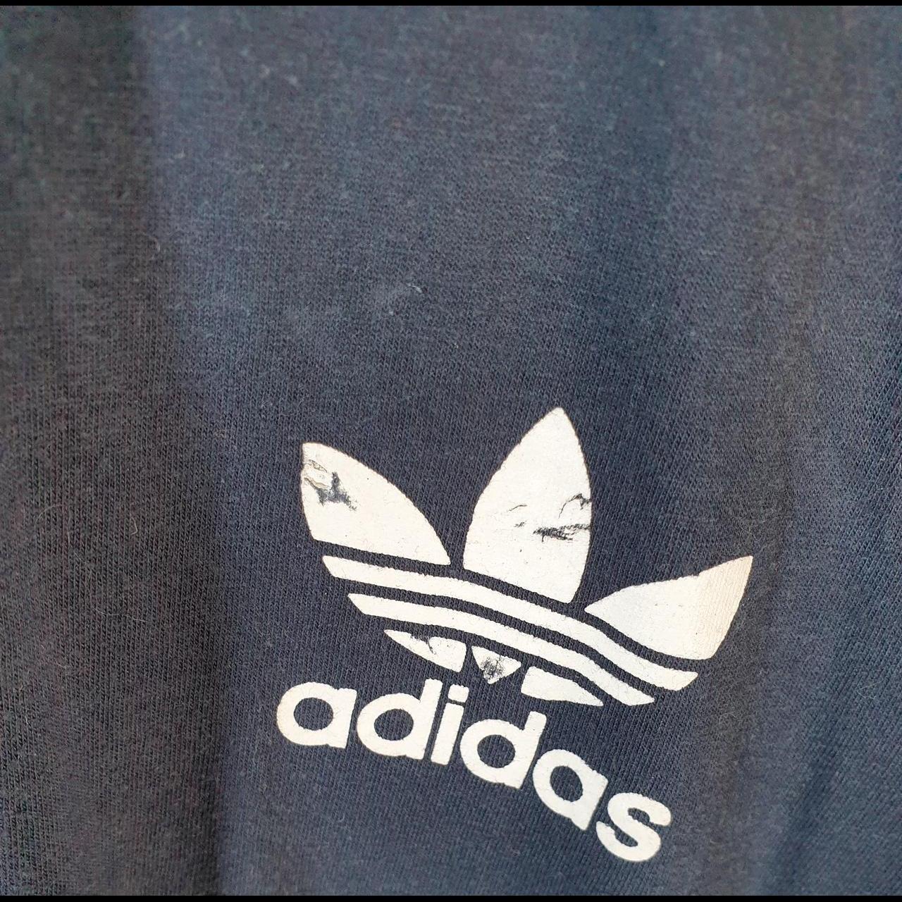 Vintage Adidas Trefoil Retro T Shirt Men’s Medium Navy Blue Three Stripes Logo Athletic