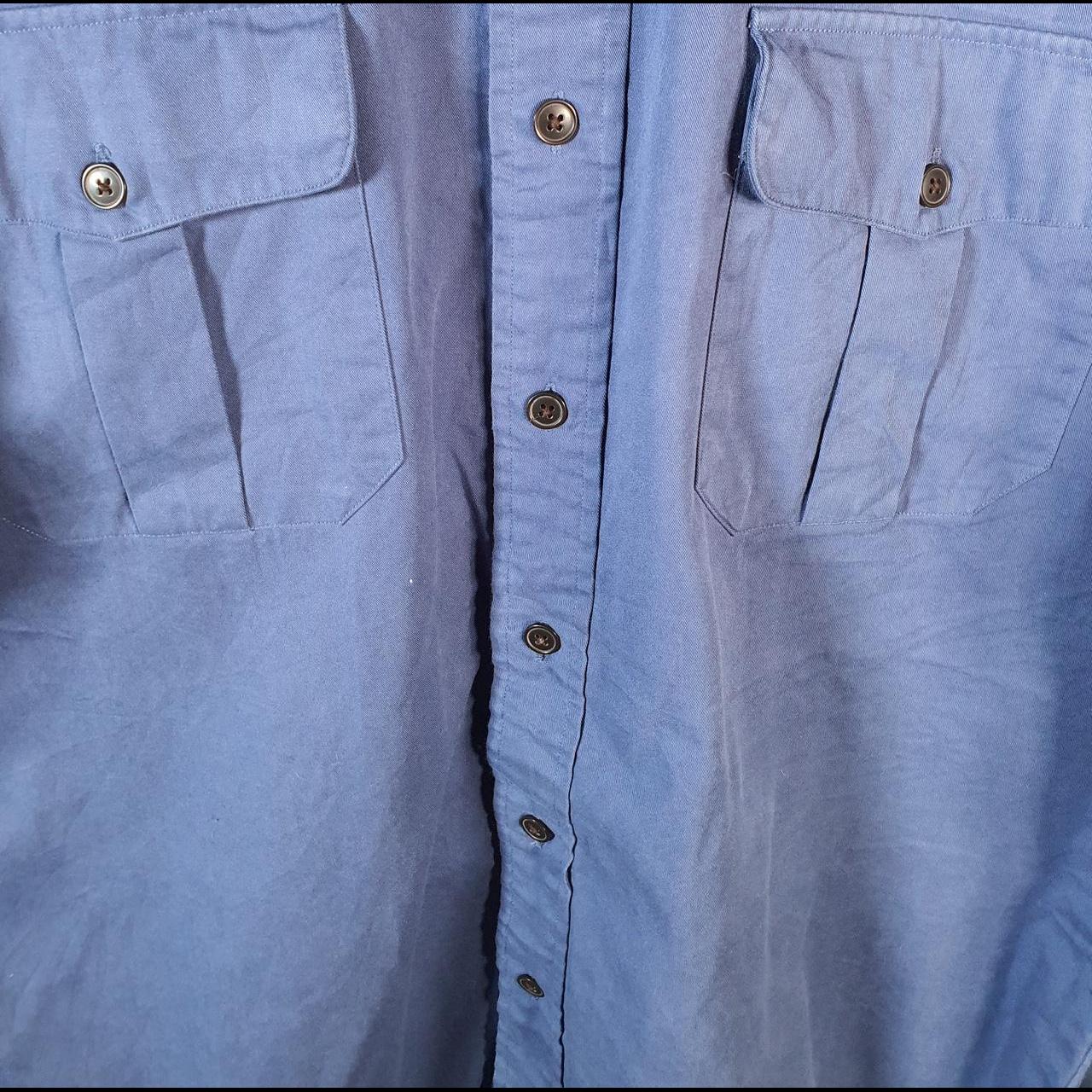 Vintage Ralph Lauren Button Down Shirt Men’s Large Blue Long Sleeve Classic Fit Cotton Pocket Big Fish Vintage