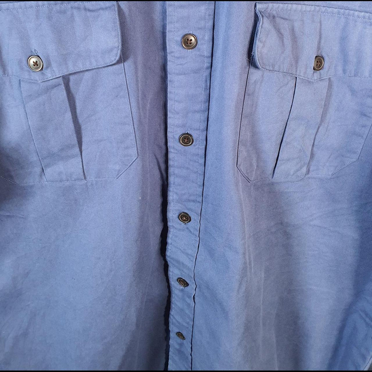 Vintage Ralph Lauren Button Down Shirt Men’s Large Blue Long Sleeve Classic Fit Cotton Pocket Big Fish Vintage