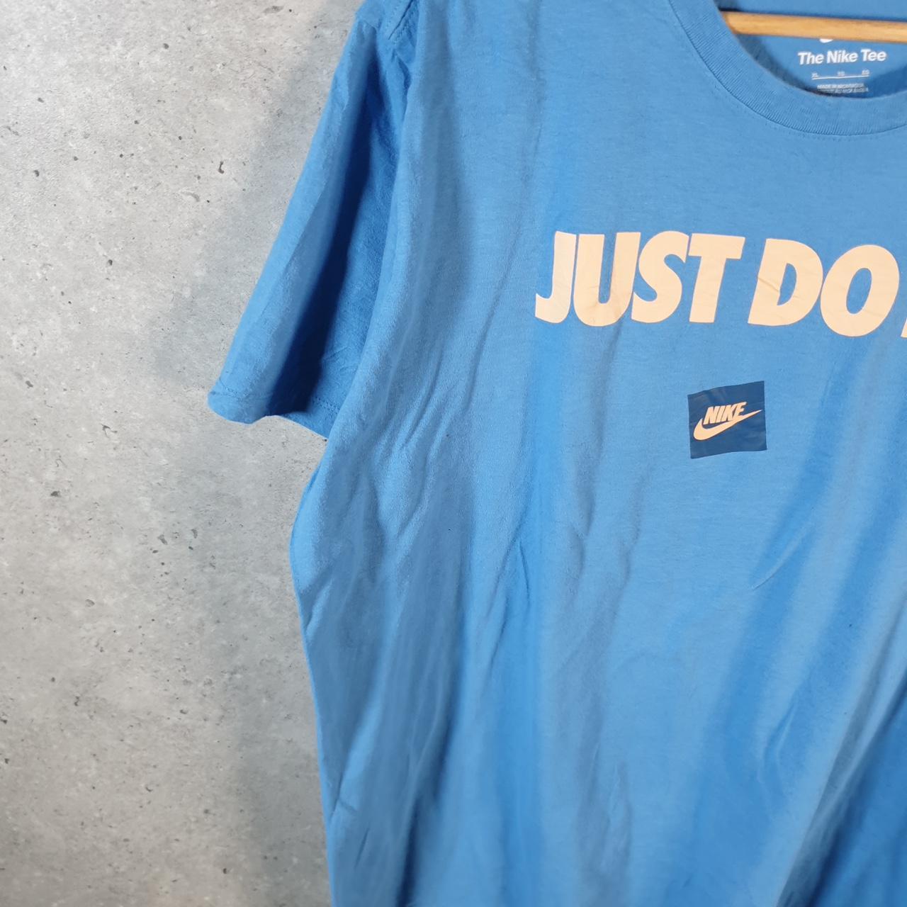 Vintage Nike Just Do It T Shirt Men’s XL Blue Swoosh Logo Athletic