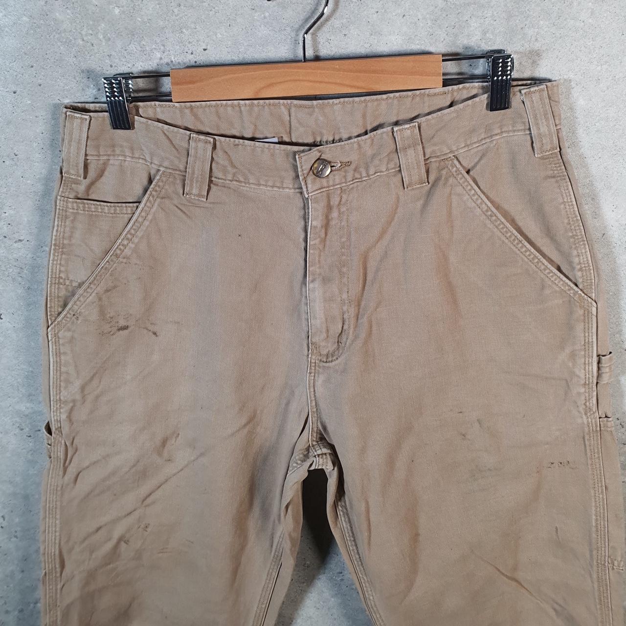 Vintage Carhartt Carpenter Trousers Mens W34 L32 Brown Relaxed Fit Workwear