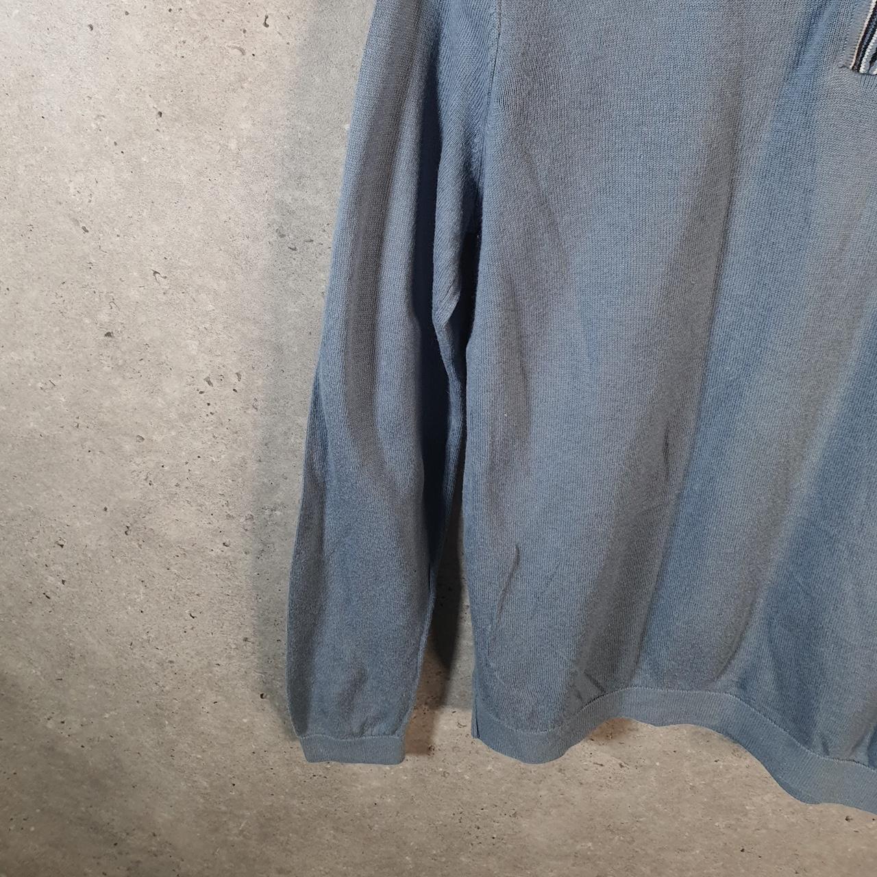 Vintage Topman 1/4 Zip Knit Sweater Men’s XS Blue Y2K Pullover Casual