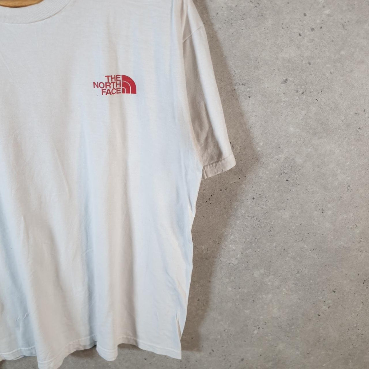 Vintage The North Face TNF Graphic Spellout T Shirt Men’s Medium White Logo Athletic