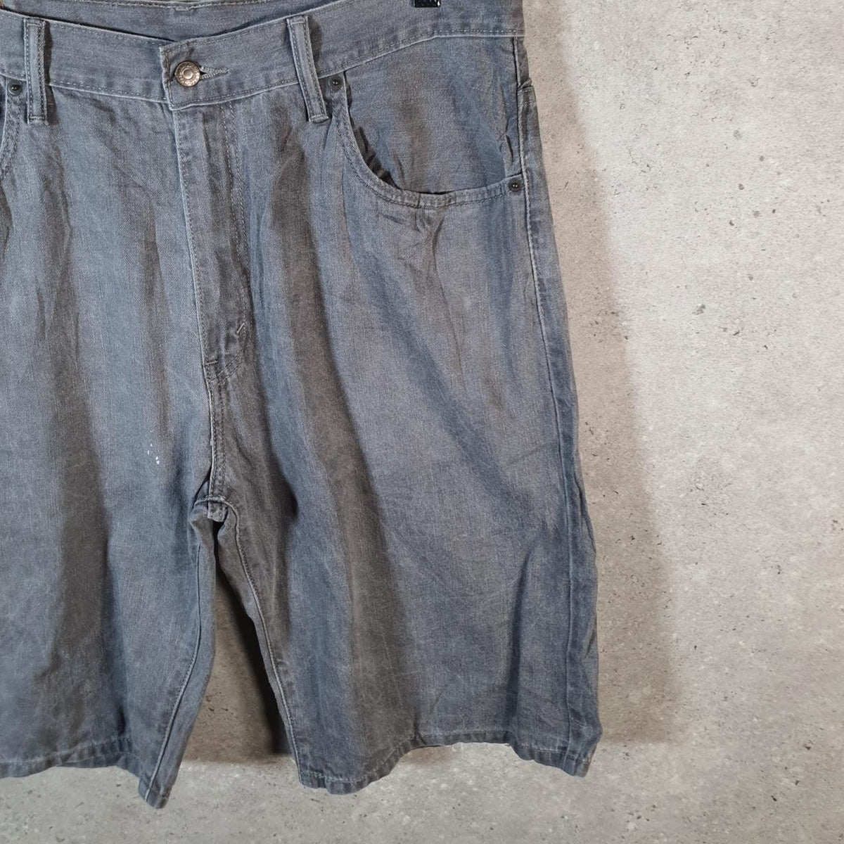 Vintage Levi’s 569 Baggy Shorts Jorts Cargo Mens W36 Grey Relaxed Denim