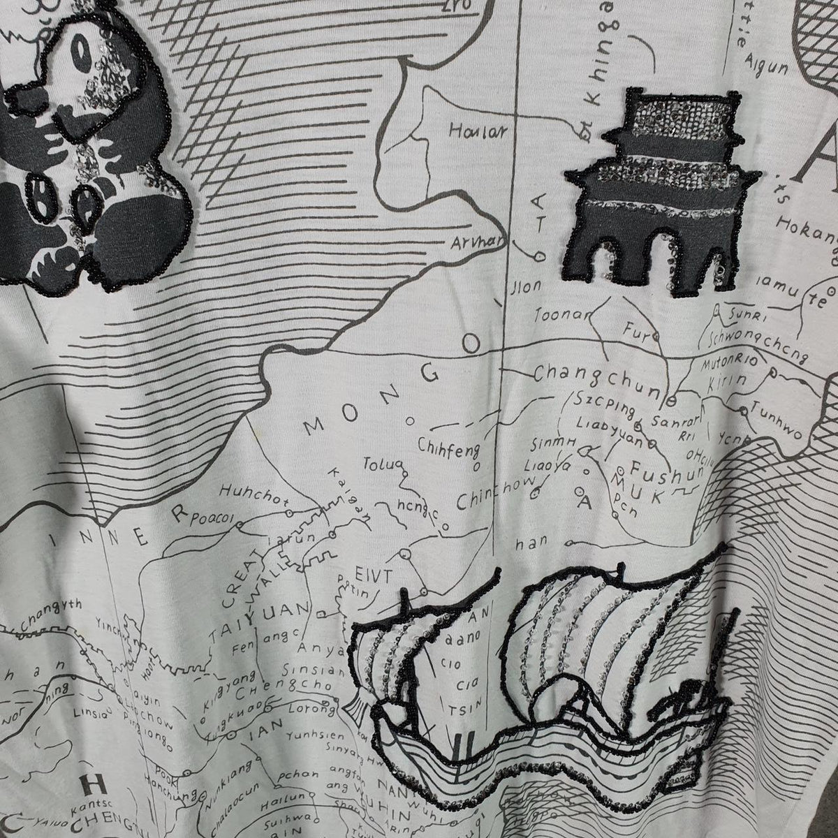 Vintage Western Connection Graphic Map 90s USA Single Stitch T Shirt Men’s Medium White