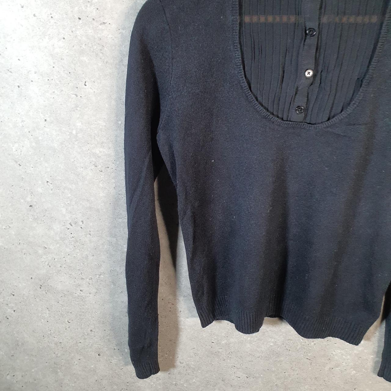 Vintage Ralph Lauren Polo Knit Sweater Womens Medium Black Cotton Pullover