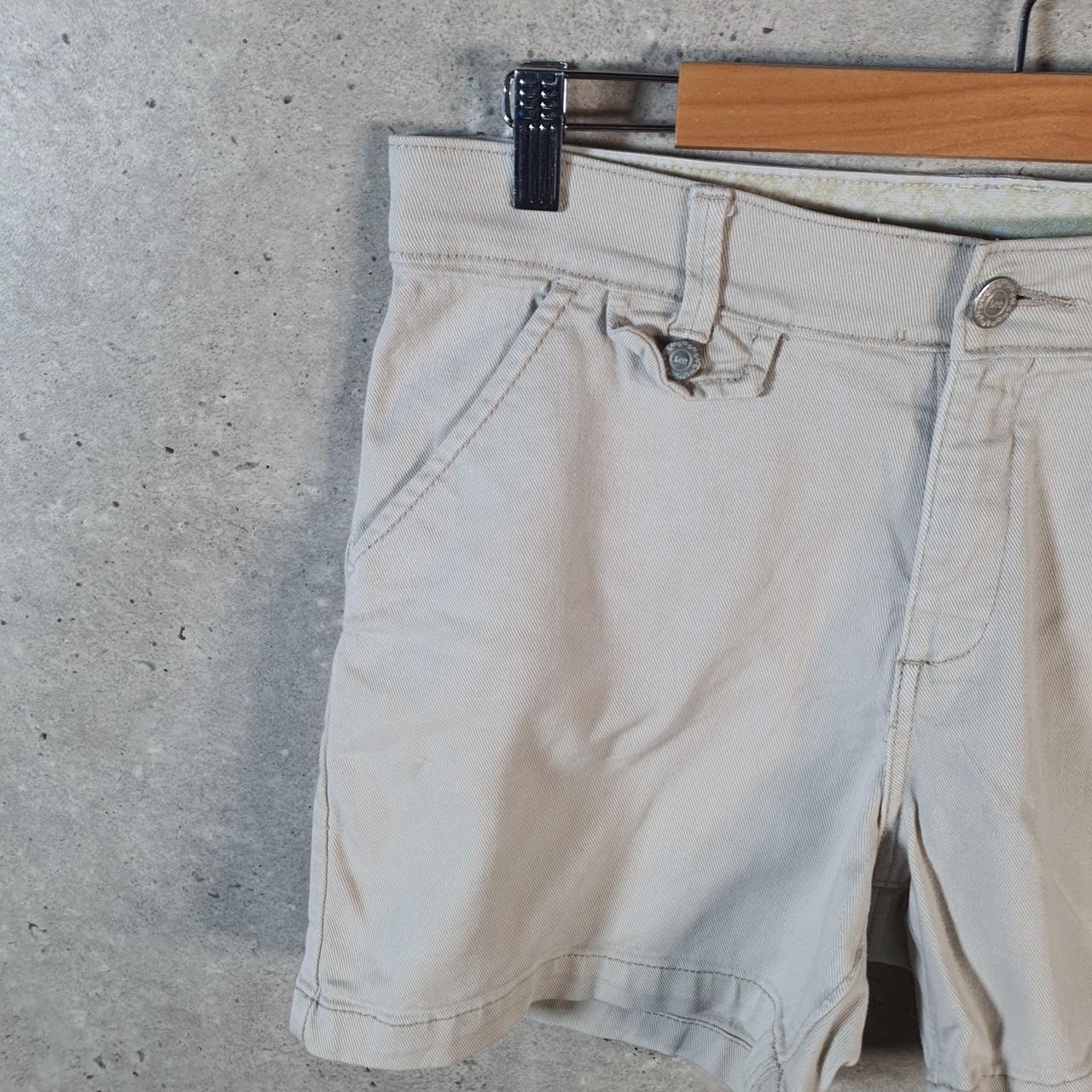 Vintage Lee Baggy Shorts Jorts Cargo Womens W32 Beige Relaxed Cargo