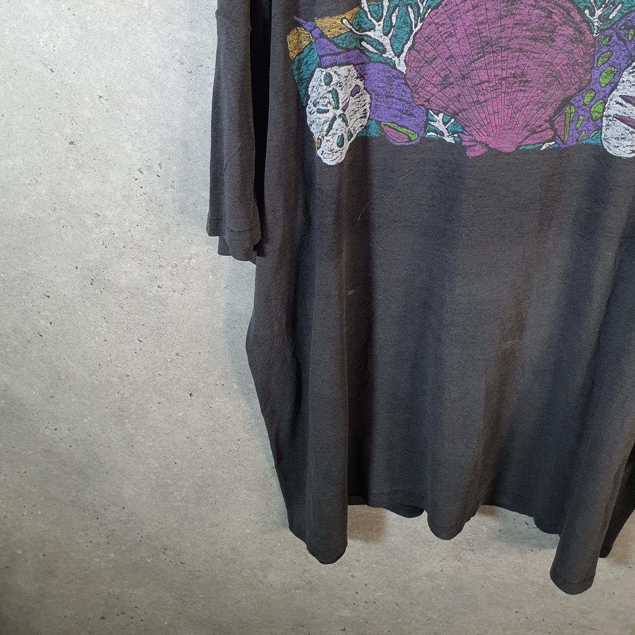 Vintage Platinum Plus Sea Shells Horse 90s USA Single Stitch T Shirt Men’s 3XL Black